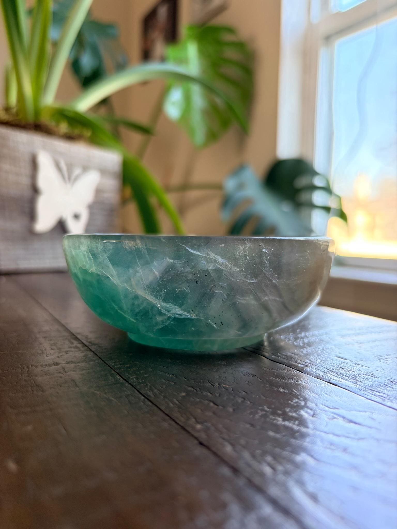 Vibrant Natural Fluorite Bowl | Gorgeous Teal Green Crystal | Home Décor & Altar