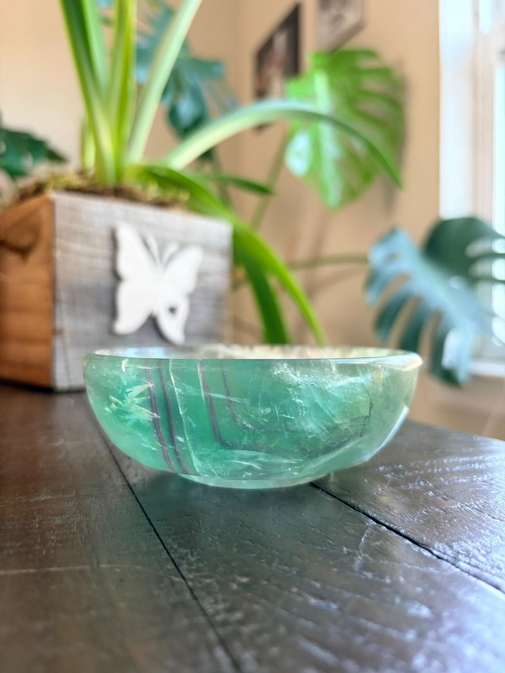 Vibrant Natural Fluorite Bowl | Gorgeous Green & Purple Crystal | Home Décor & Altar