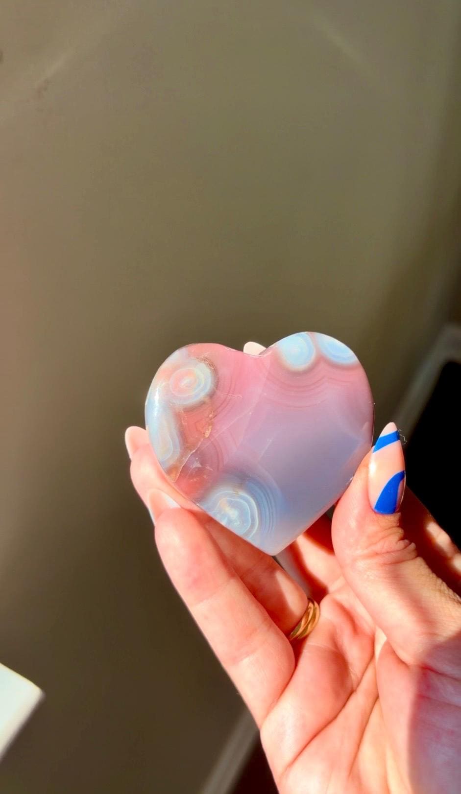 Natural Swazi Agate Heart Carving | Beautiful Patterns | Healing Crystal & Home Décor