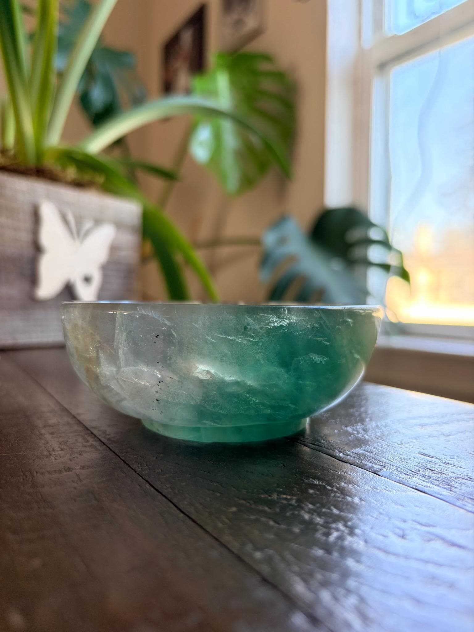 Vibrant Natural Fluorite Bowl | Gorgeous Teal Green Crystal | Home Décor & Altar