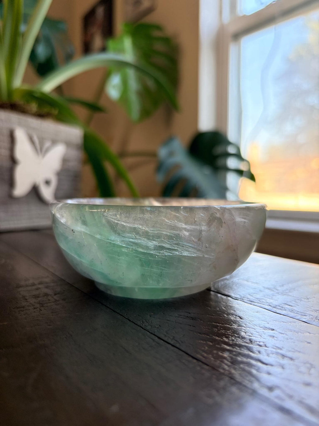 Vibrant Natural Fluorite Bowl | Gorgeous Teal Green and Purple Crystal | Home Décor & Altar