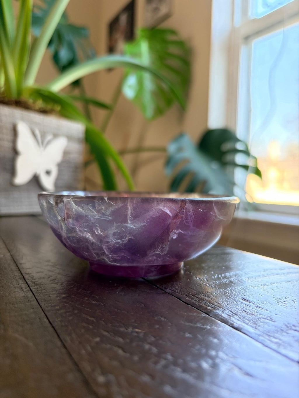 Vibrant Natural Fluorite Bowl | Gorgeous Purple and Teal Crystal | Home Décor & Altar