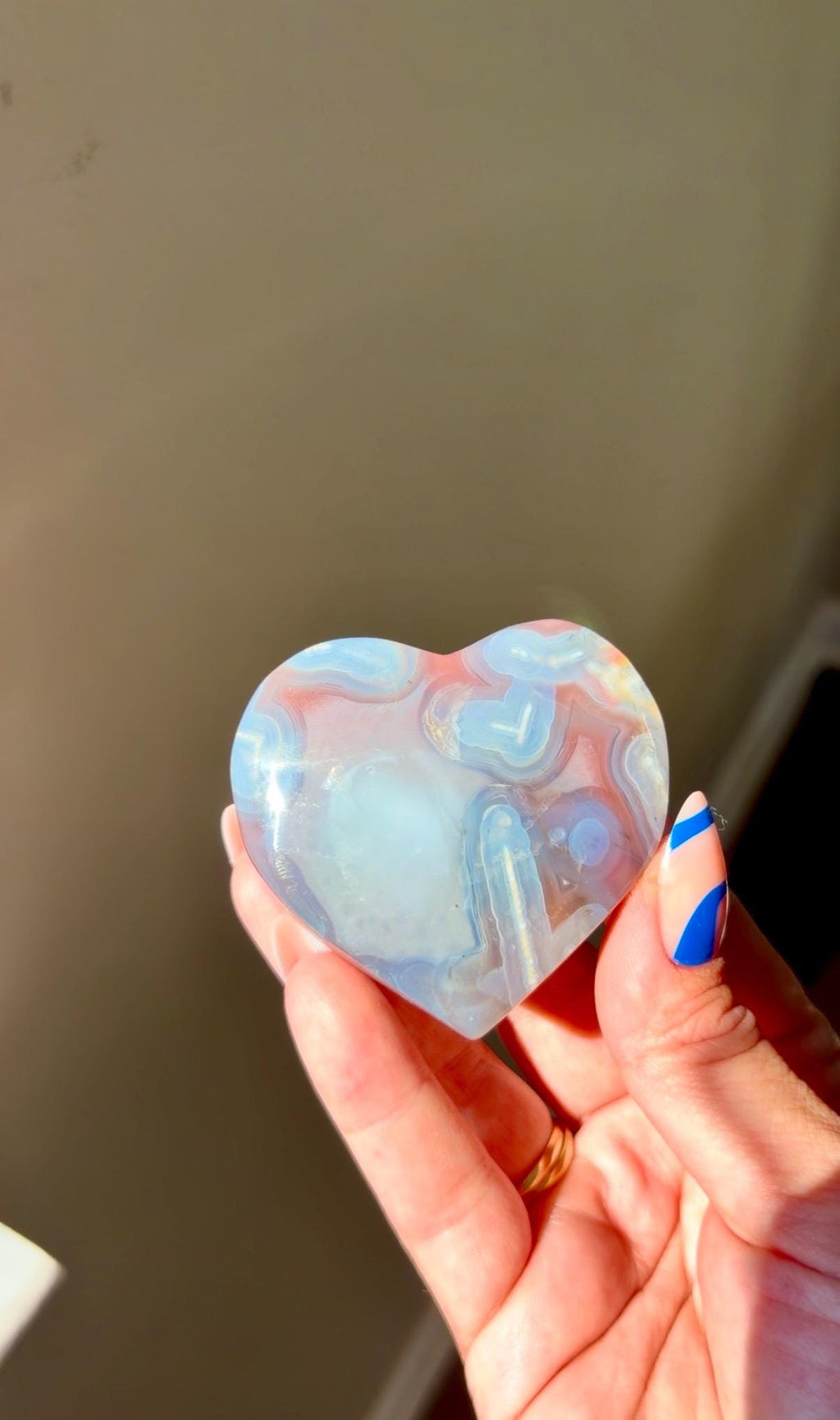 Natural Swazi Agate Heart Carving | Beautiful Patterns | Healing Crystal & Home Décor