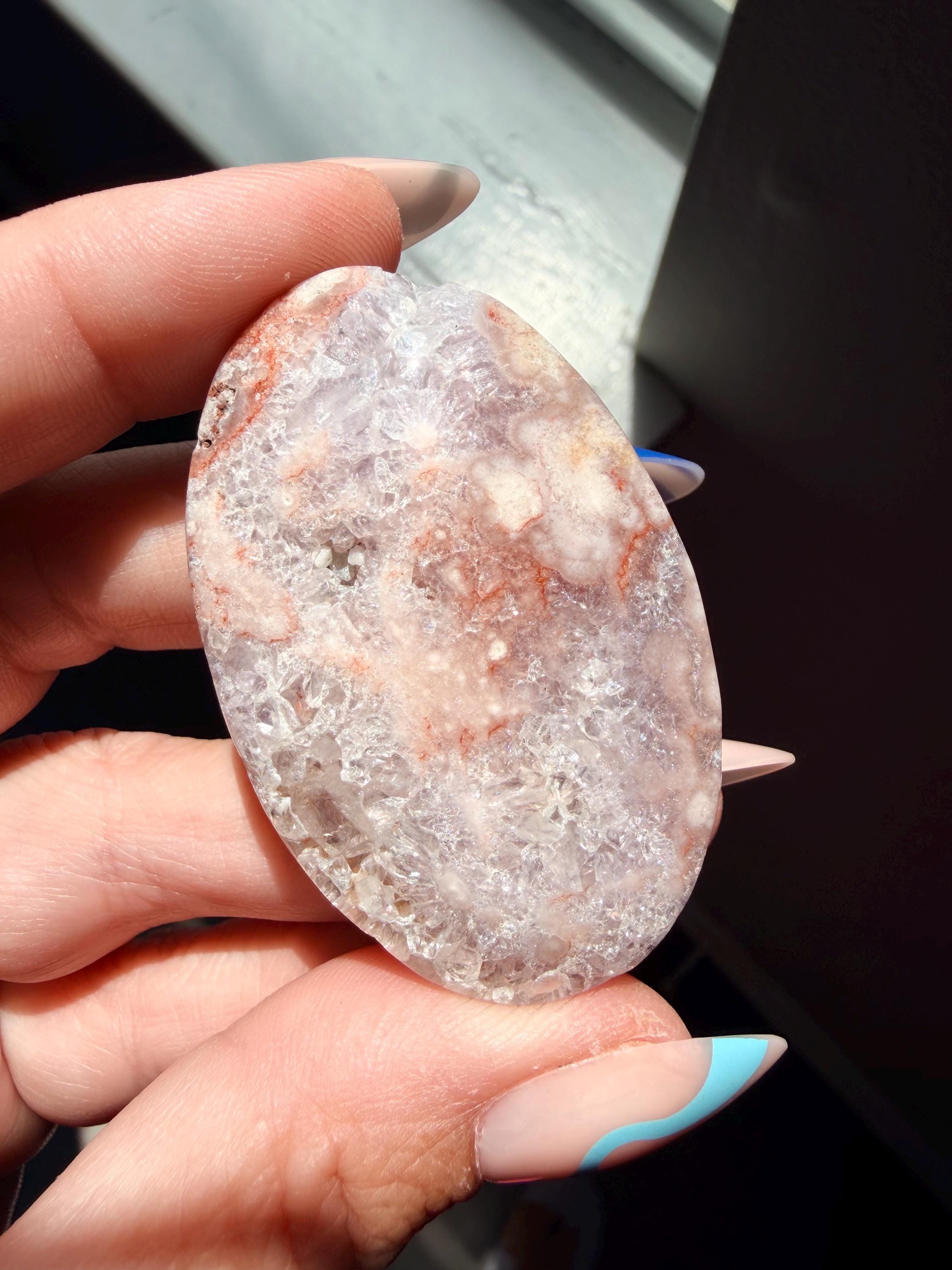 Stunning Pink Amethyst & Flower Agate Palm Stone | Polished Healing Crystal