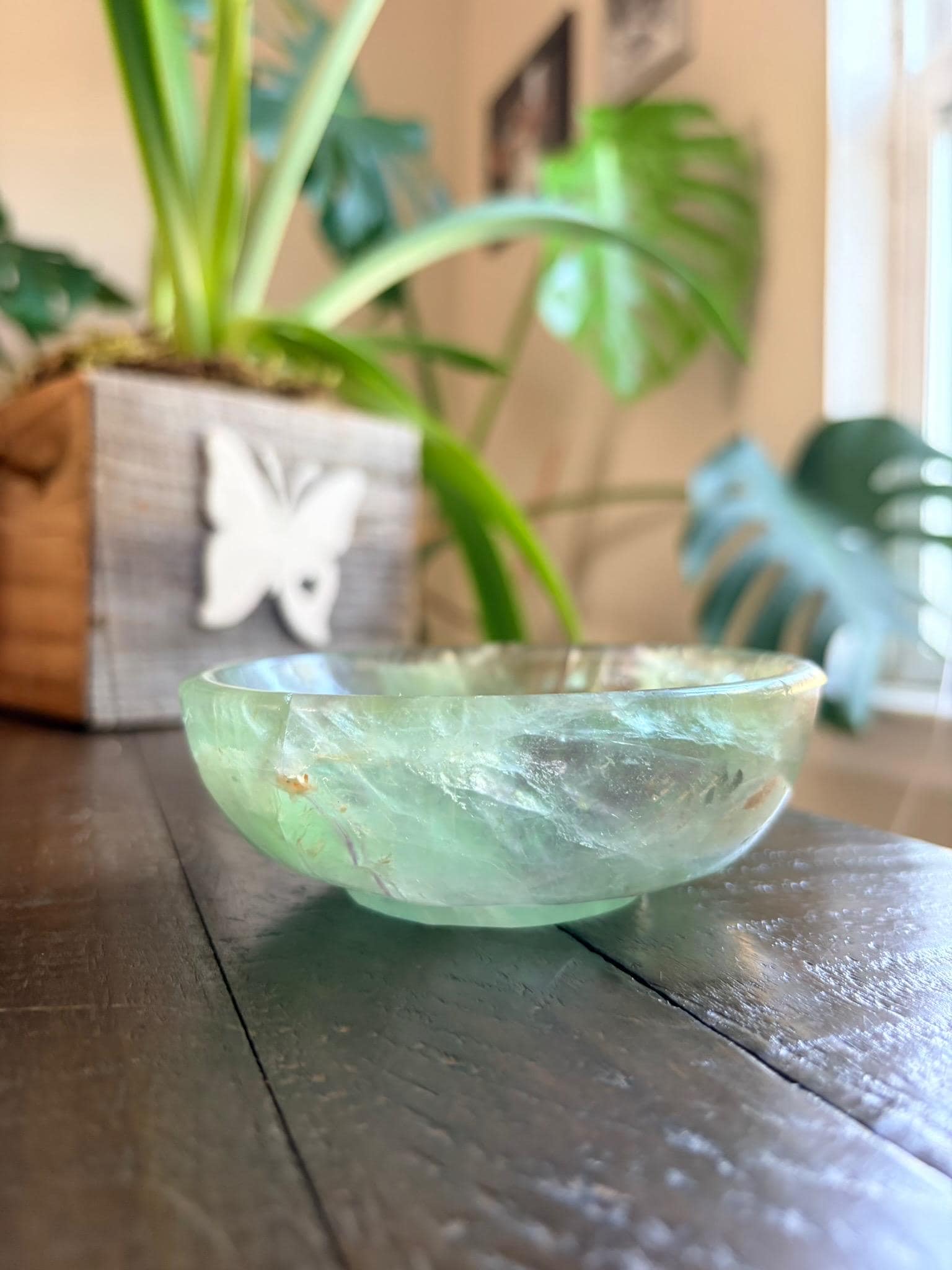 Vibrant Natural Fluorite Bowl | Gorgeous Green & Purple Crystal | Home Décor & Altar