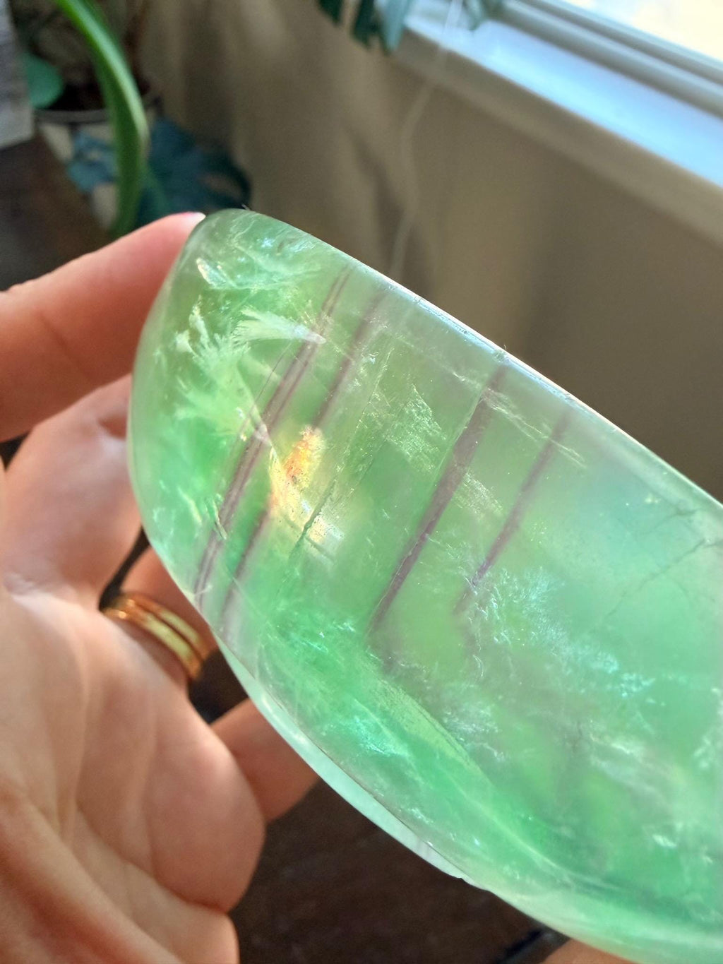 Vibrant Natural Fluorite Bowl | Gorgeous Green & Purple Crystal | Home Décor & Altar