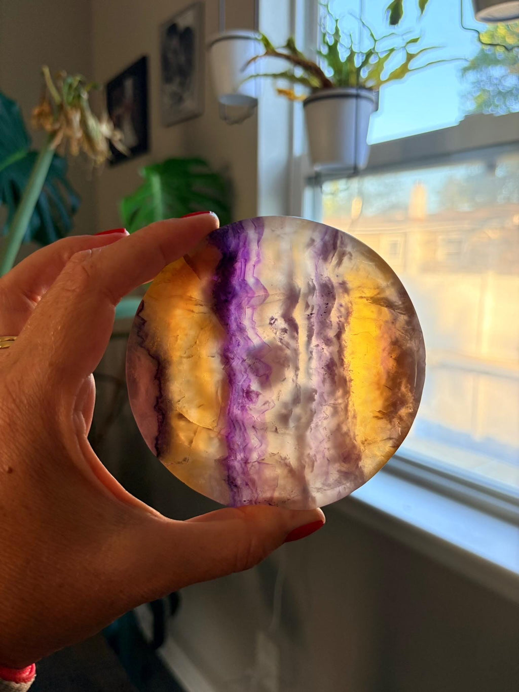Vibrant Natural Fluorite Bowl | Gorgeous Yellow & Purple Crystal | Home Décor & Altar