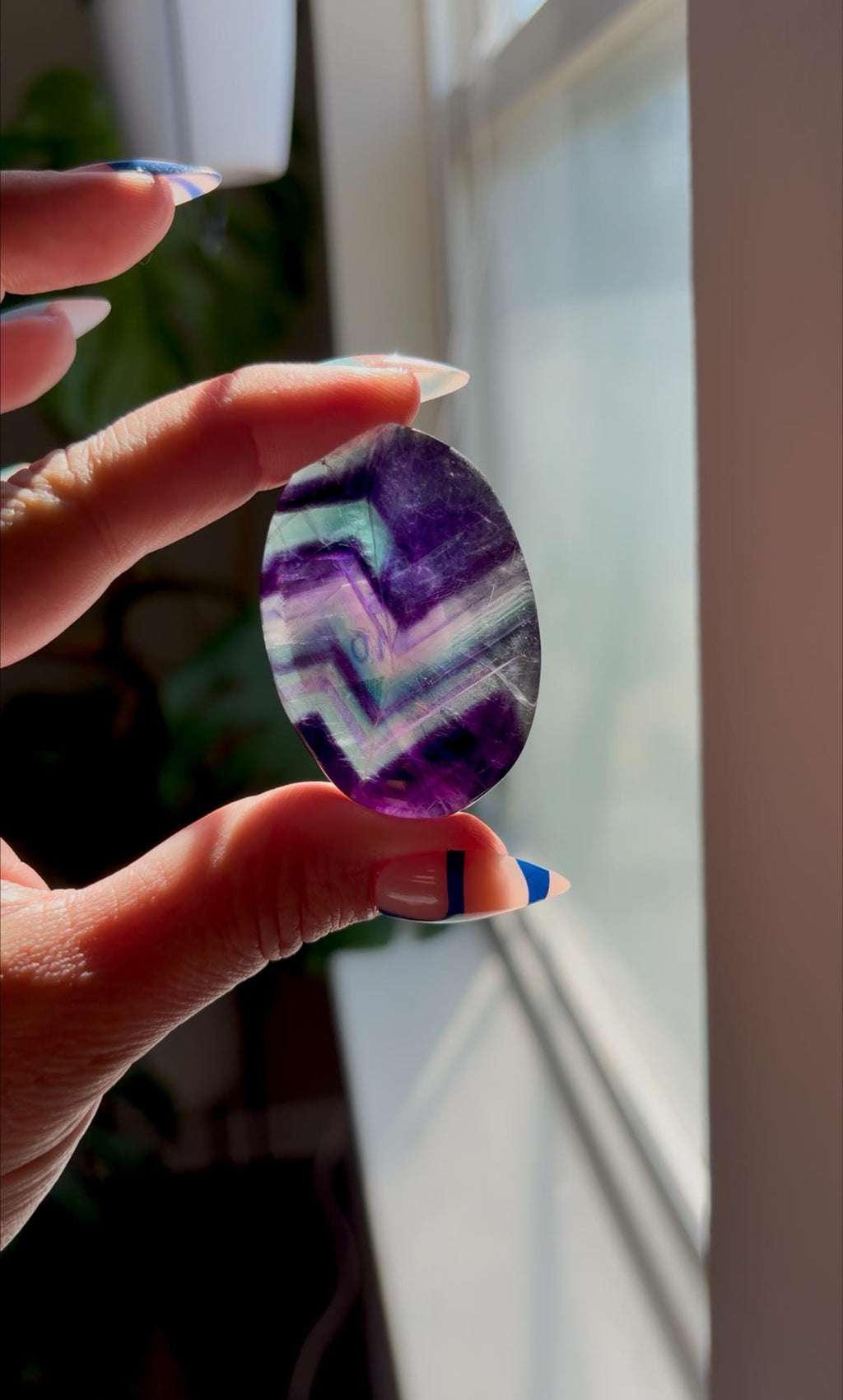 Rainbow Fluorite Palm Stone