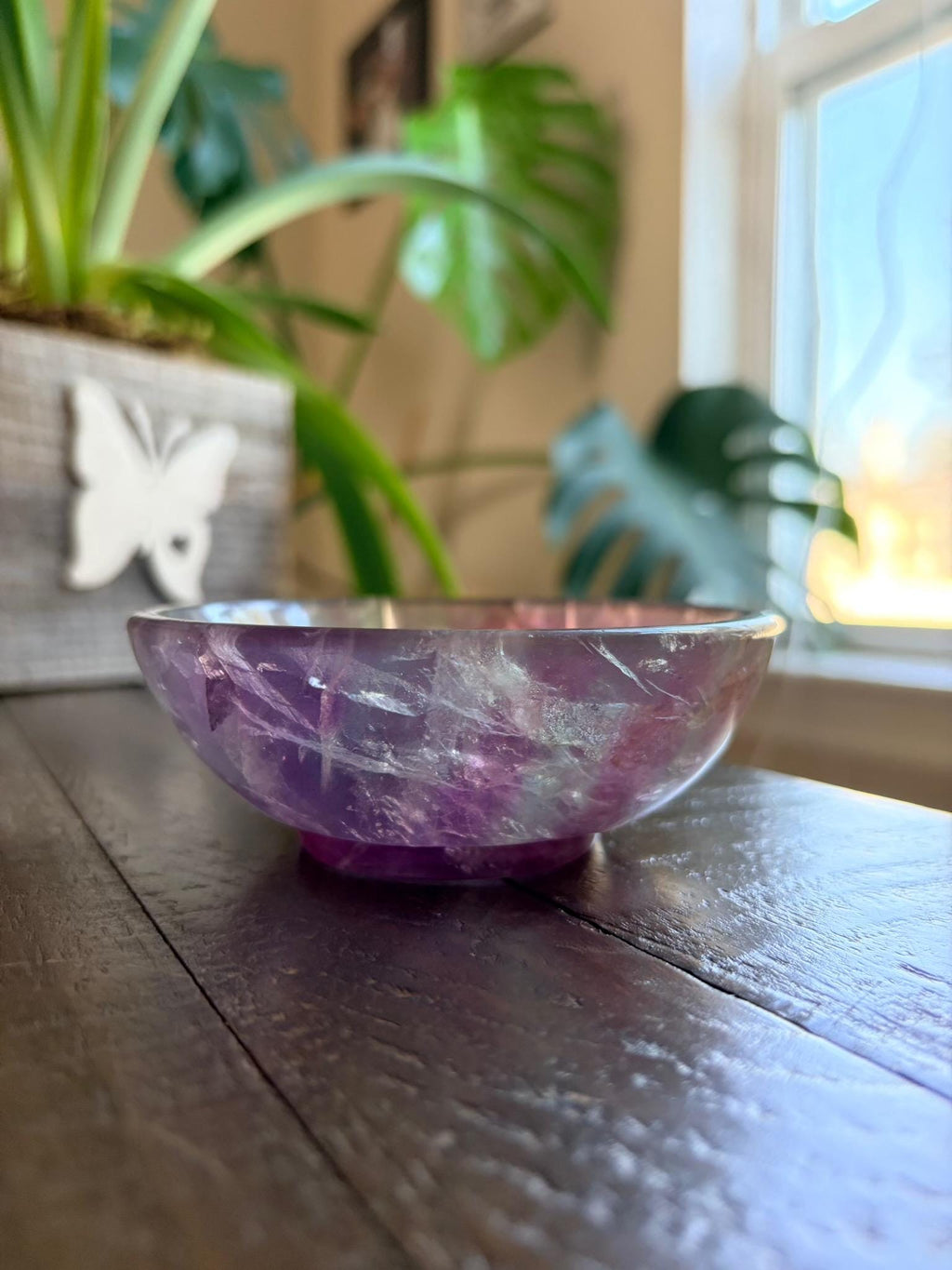 Vibrant Natural Fluorite Bowl | Gorgeous Purple and Teal Crystal | Home Décor & Altar
