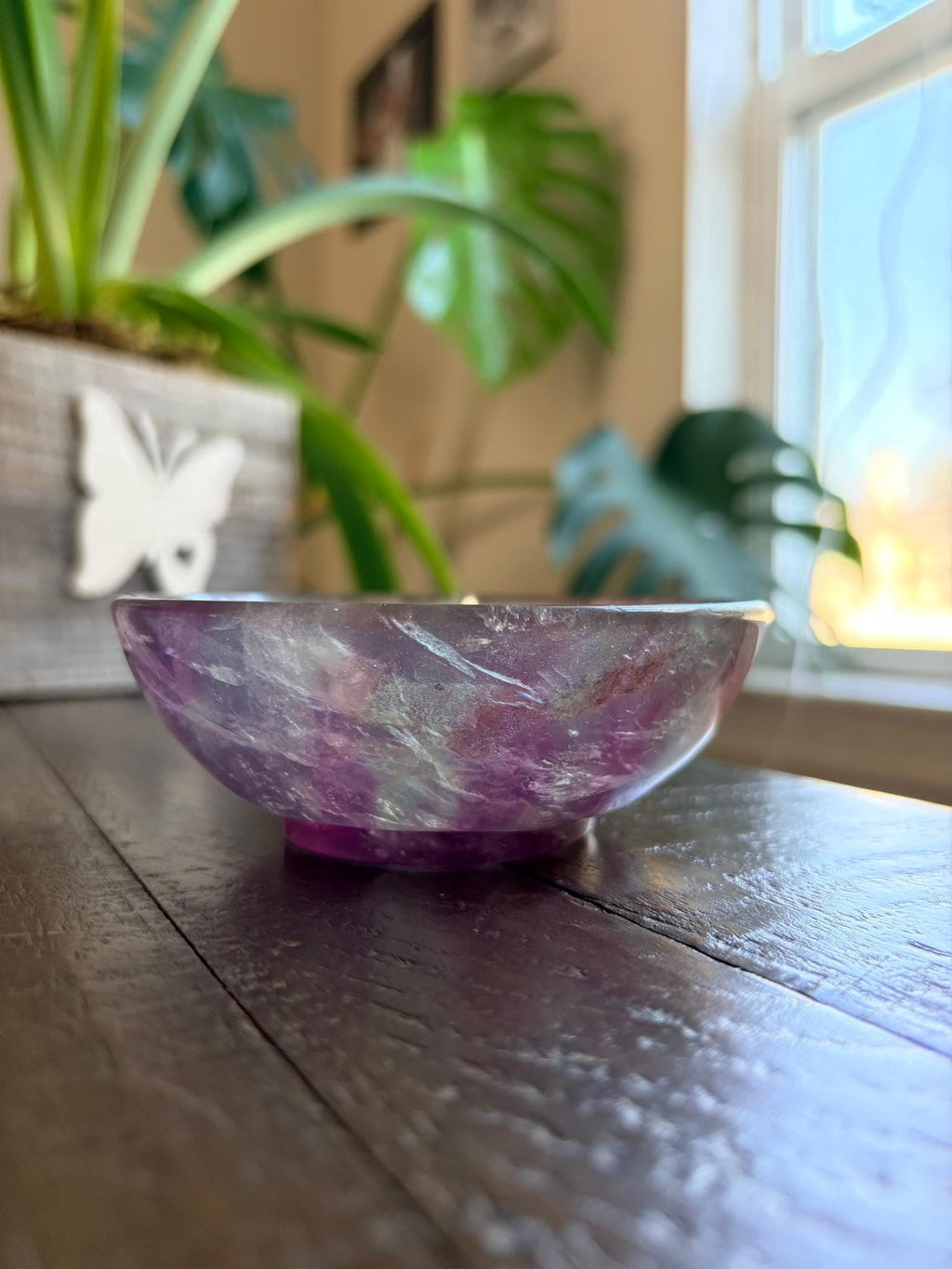 Vibrant Natural Fluorite Bowl | Gorgeous Purple and Teal Crystal | Home Décor & Altar