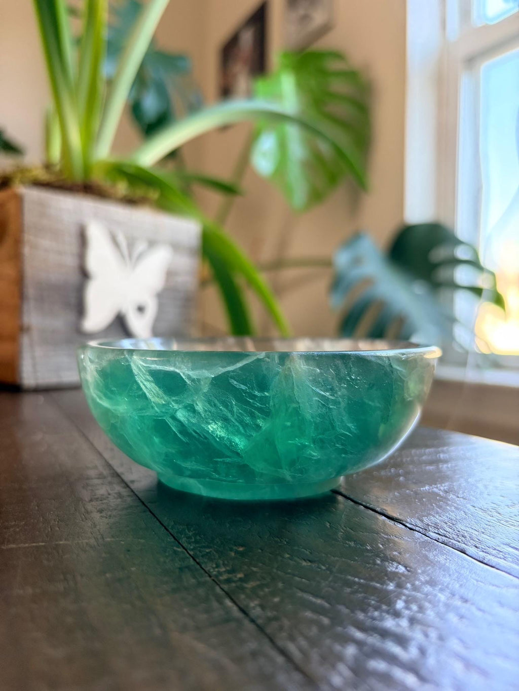 Vibrant Natural Fluorite Bowl | Gorgeous Teal Green Crystal | Home Décor & Altar