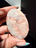 Pink Amethyst & Flower Agate Palm Stone | Natural Polished Crystal | Unique Pink Crystal