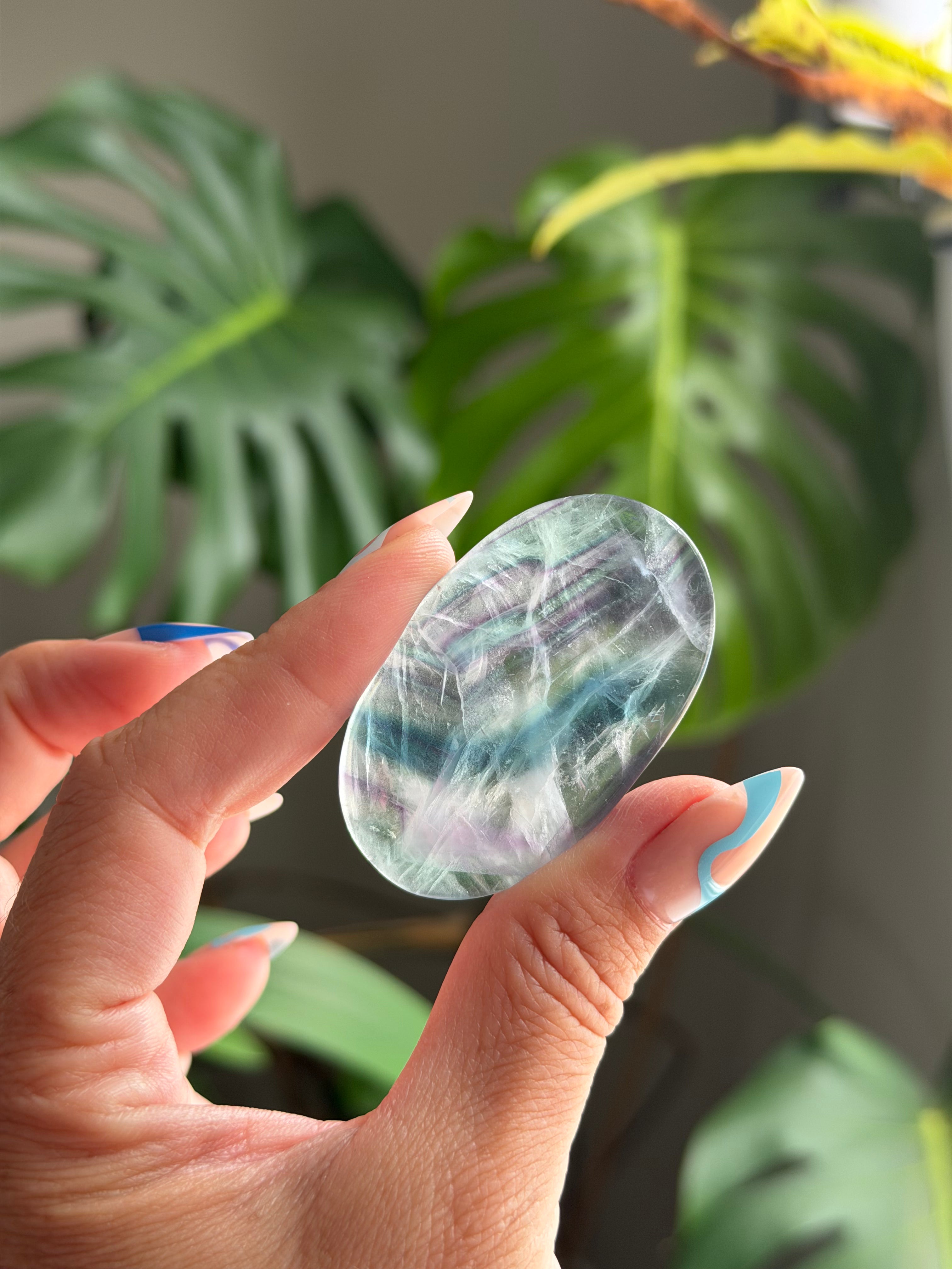 Rainbow Fluorite Palm Stone
