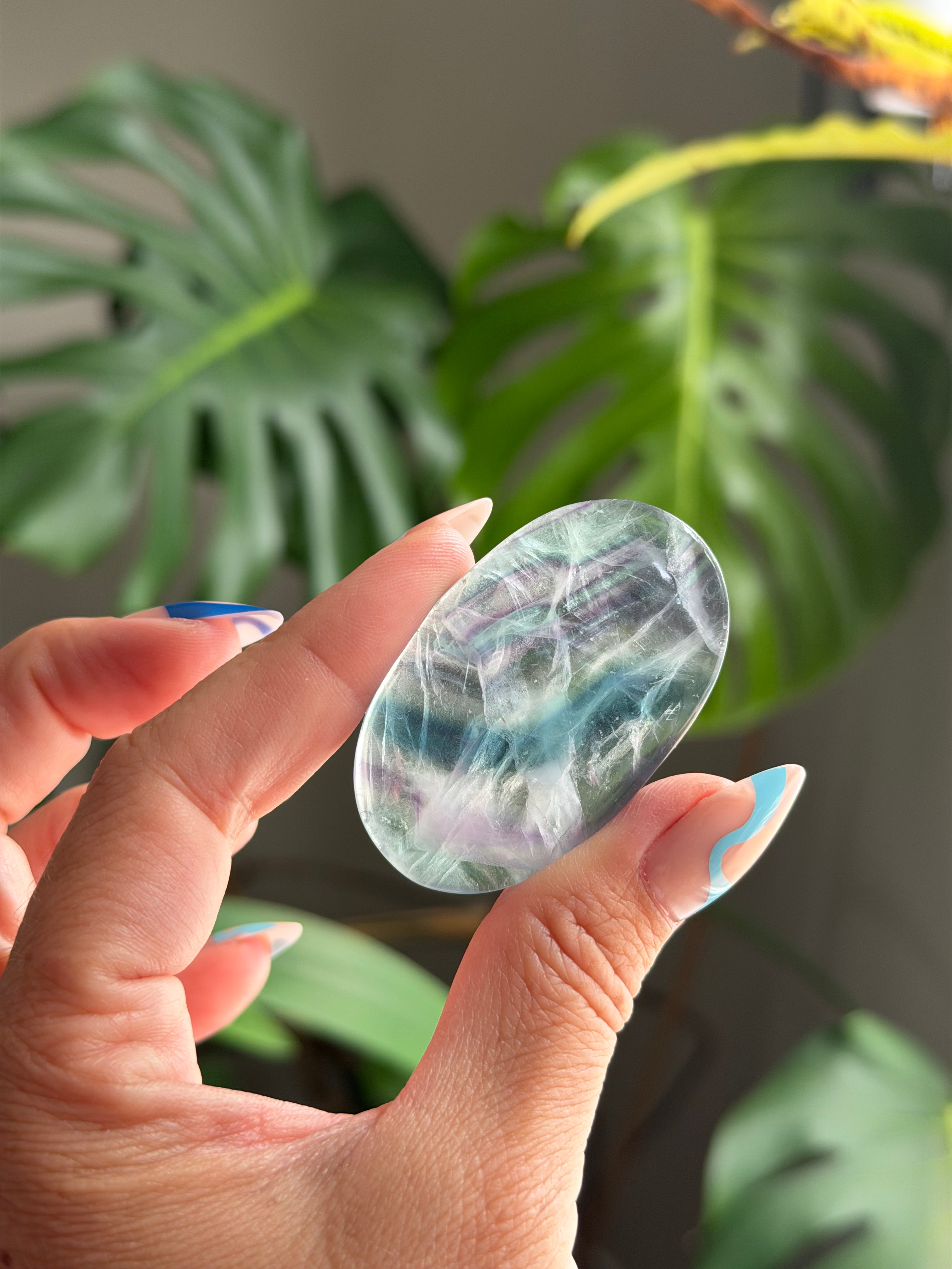 Rainbow Fluorite Palm Stone