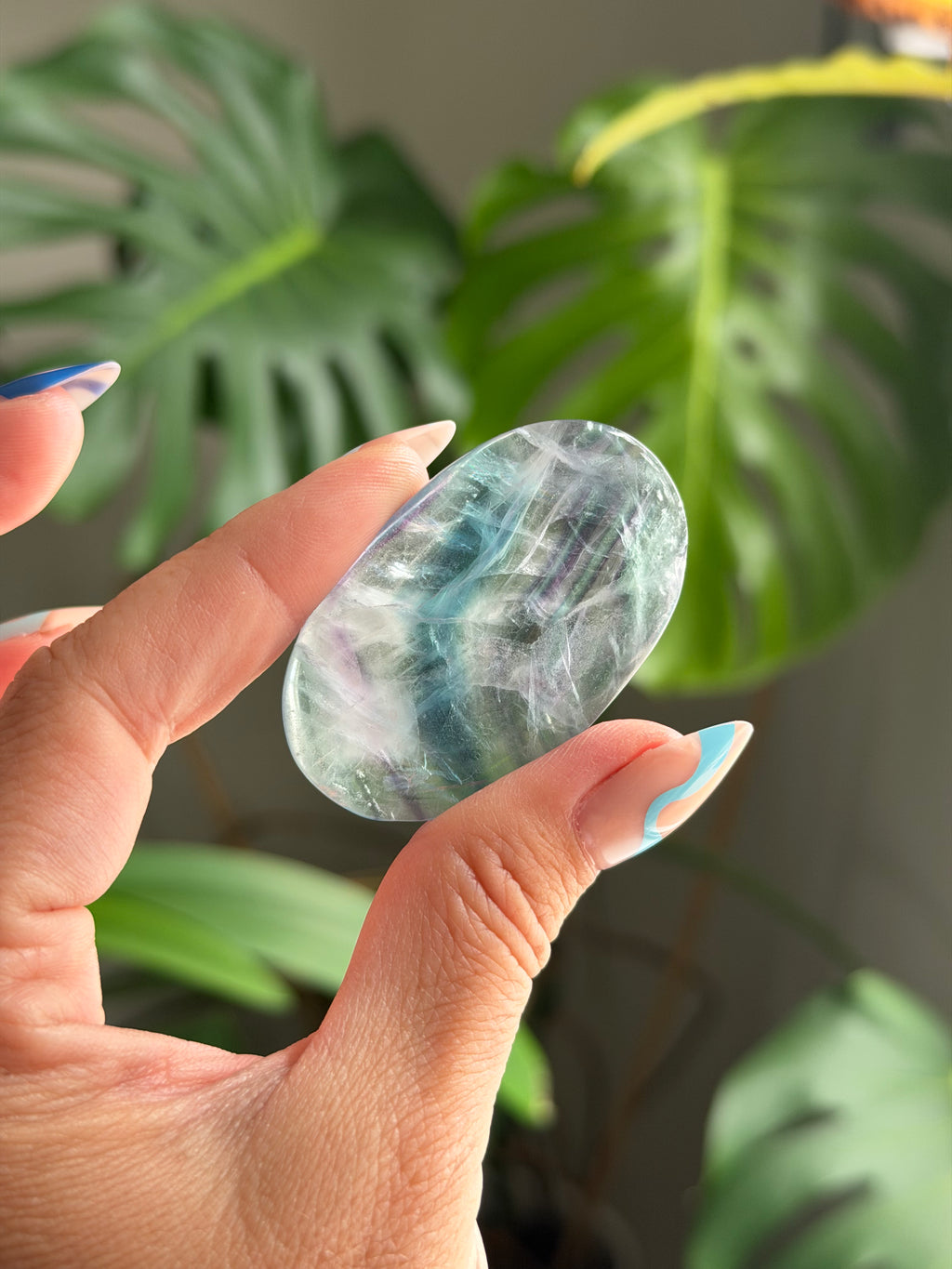 Rainbow Fluorite Palm Stone