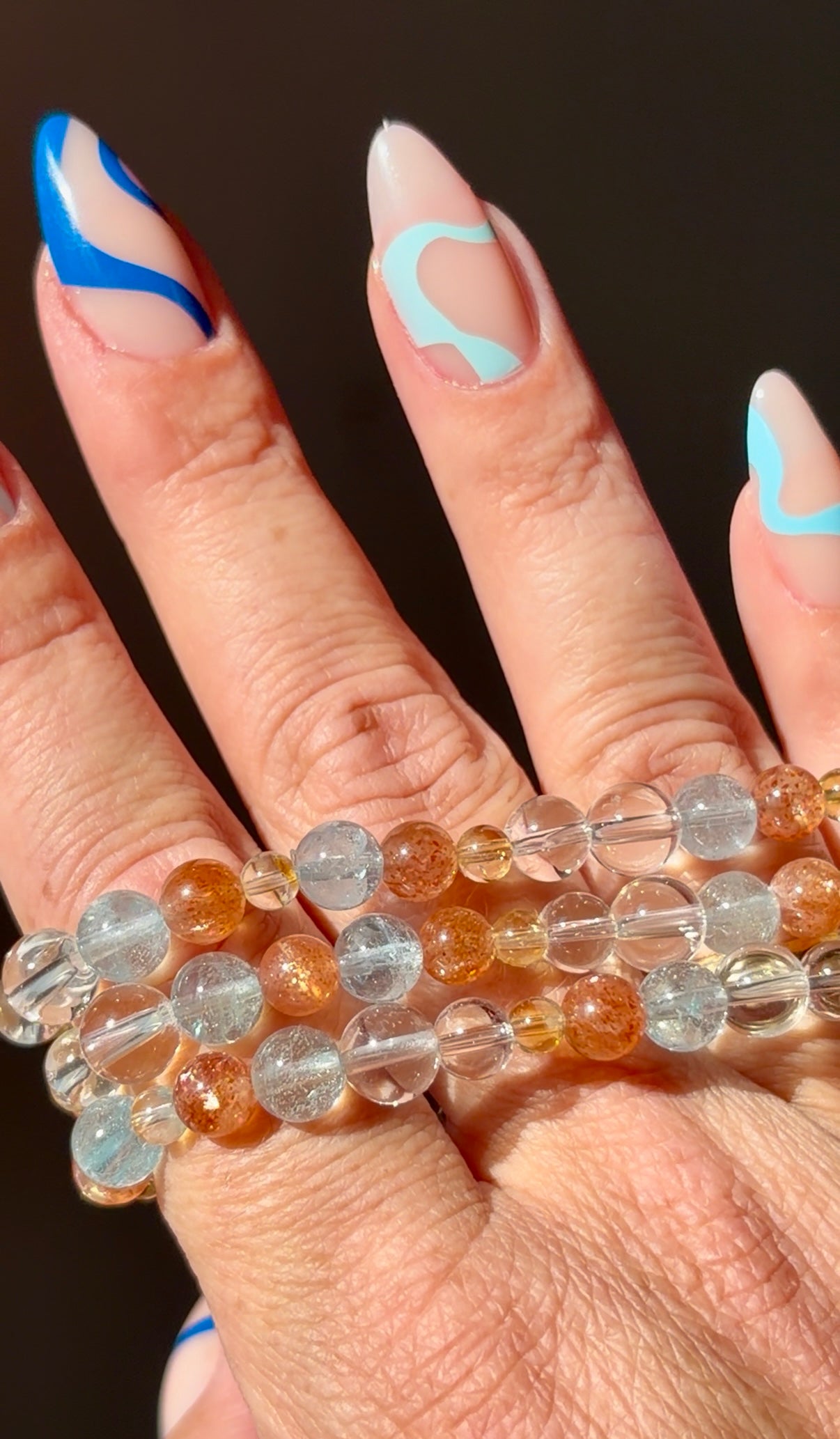 Topaz, Sunstone, Clear Quartz & Citrine Beaded Bracelet