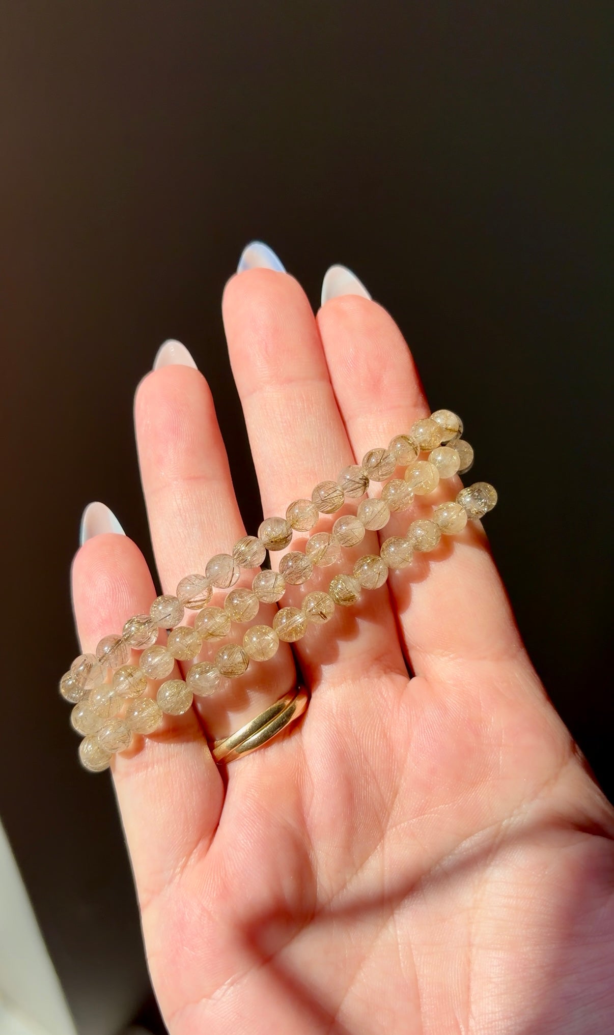 Golden Rutilated Quartz Beaded Bracelet