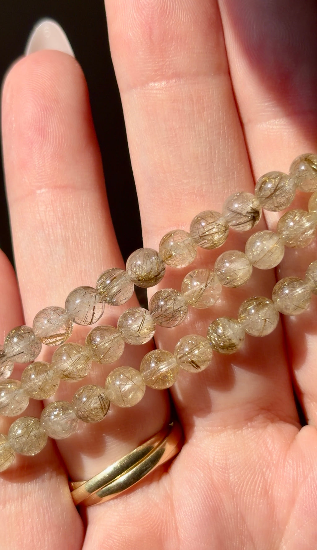 Golden Rutilated Quartz Beaded Bracelet