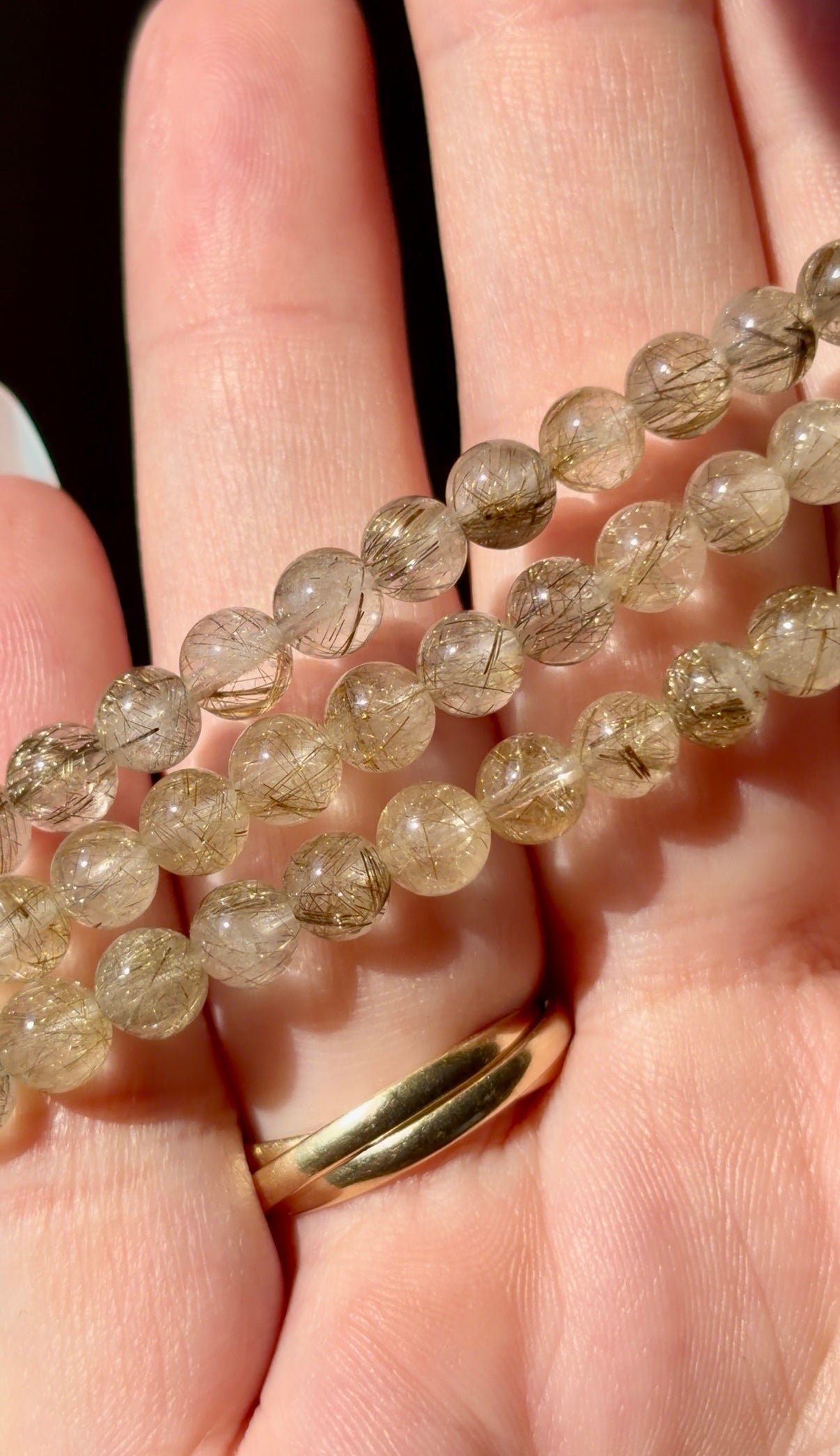 Golden Rutilated Quartz Beaded Bracelet