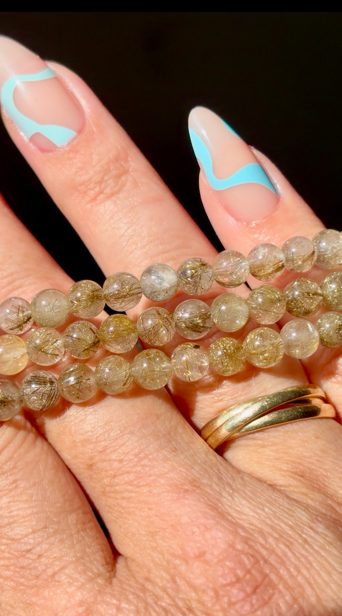 Golden Rutilated Quartz Beaded Bracelet