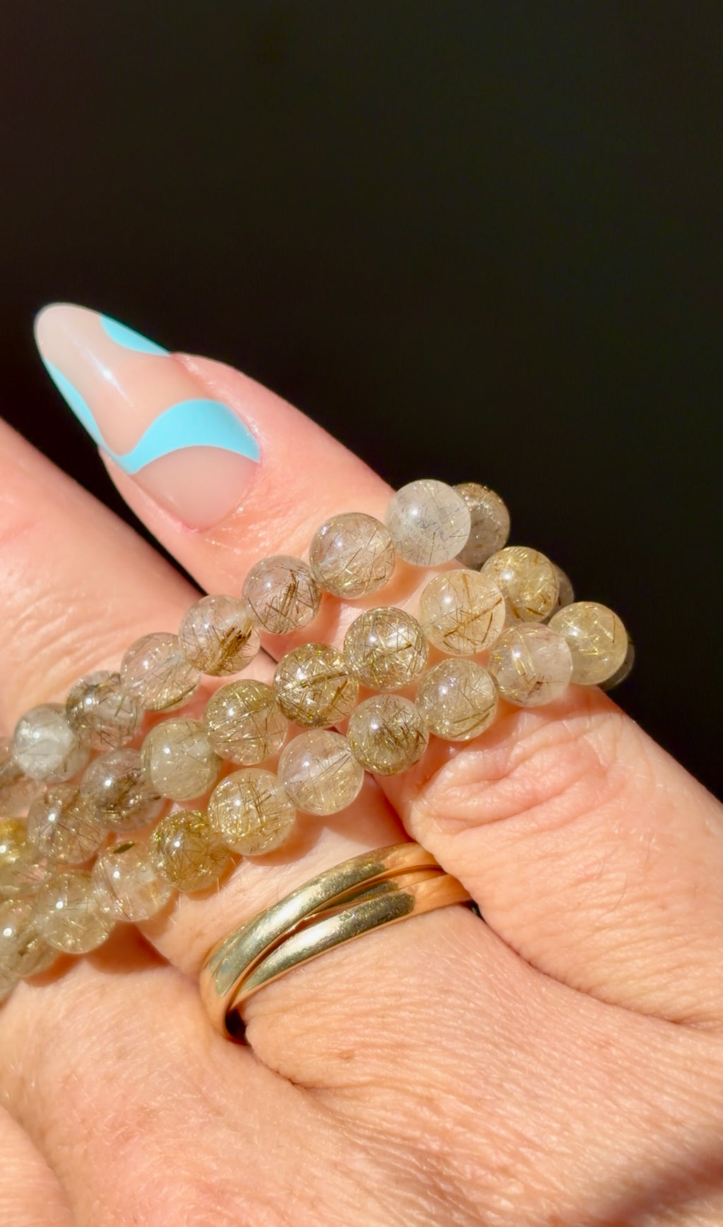 Golden Rutilated Quartz Beaded Bracelet