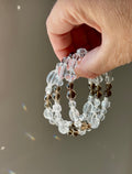 Smoky Quartz & Clear Quartz Beaded Bracelet