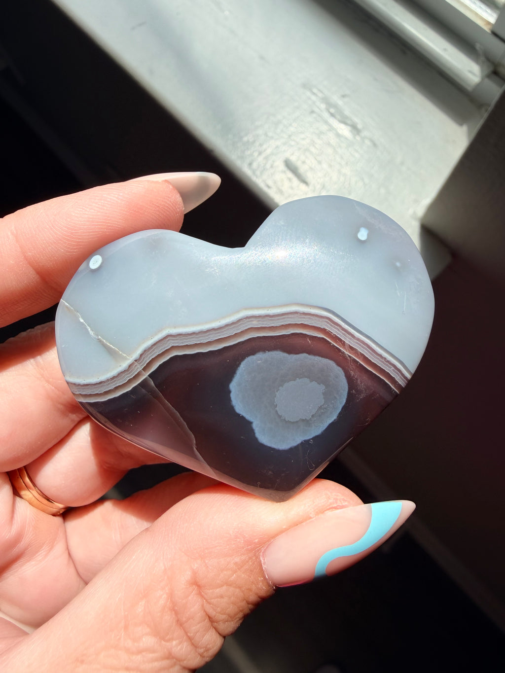Natural Swazi Agate Heart Carving | Beautiful Patterns | Healing Crystal & Home Décor
