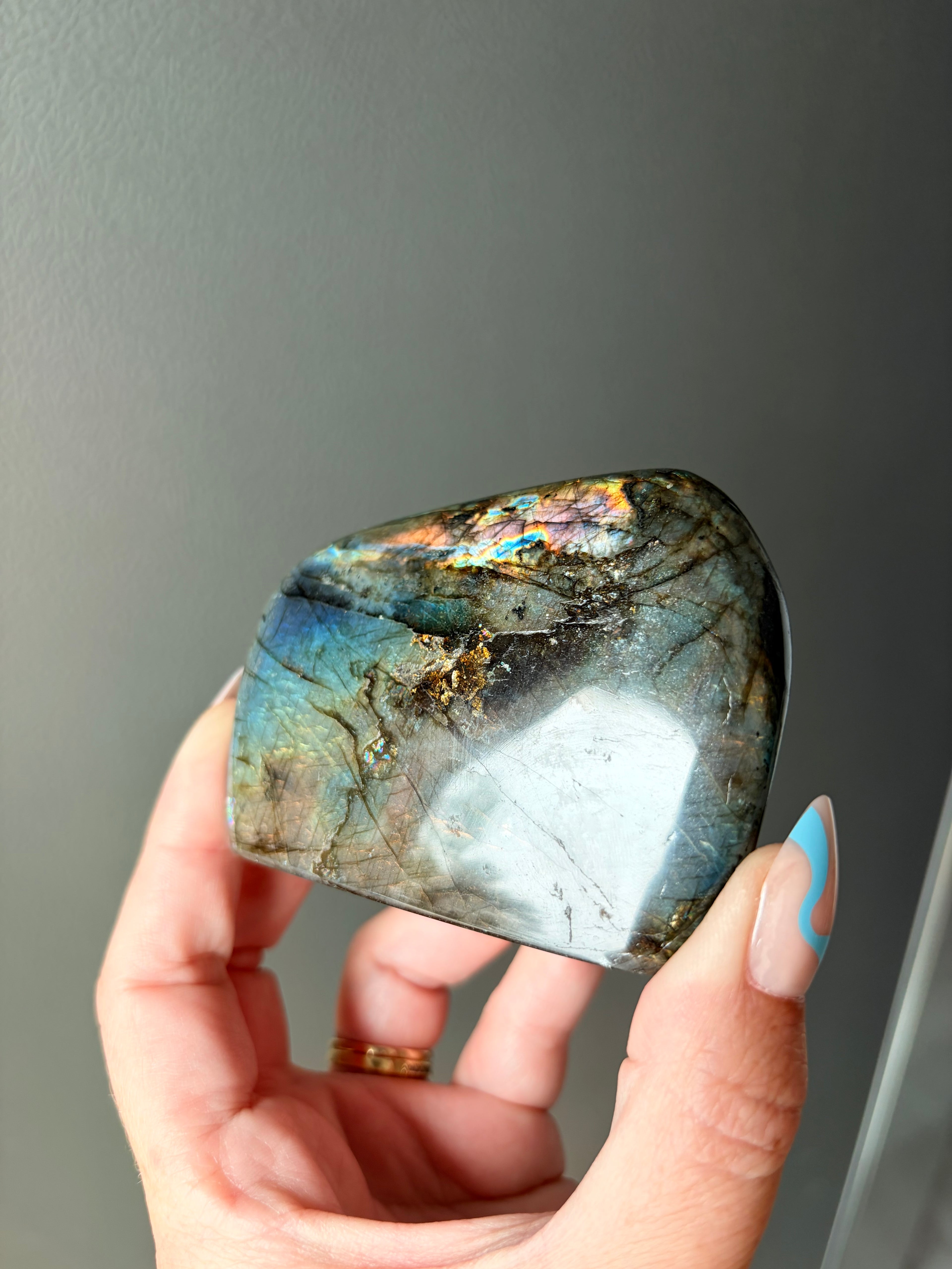 Stunning Flashy Labradorite Freeform | High Flash Natural Crystal Display Stone | Home Decor
