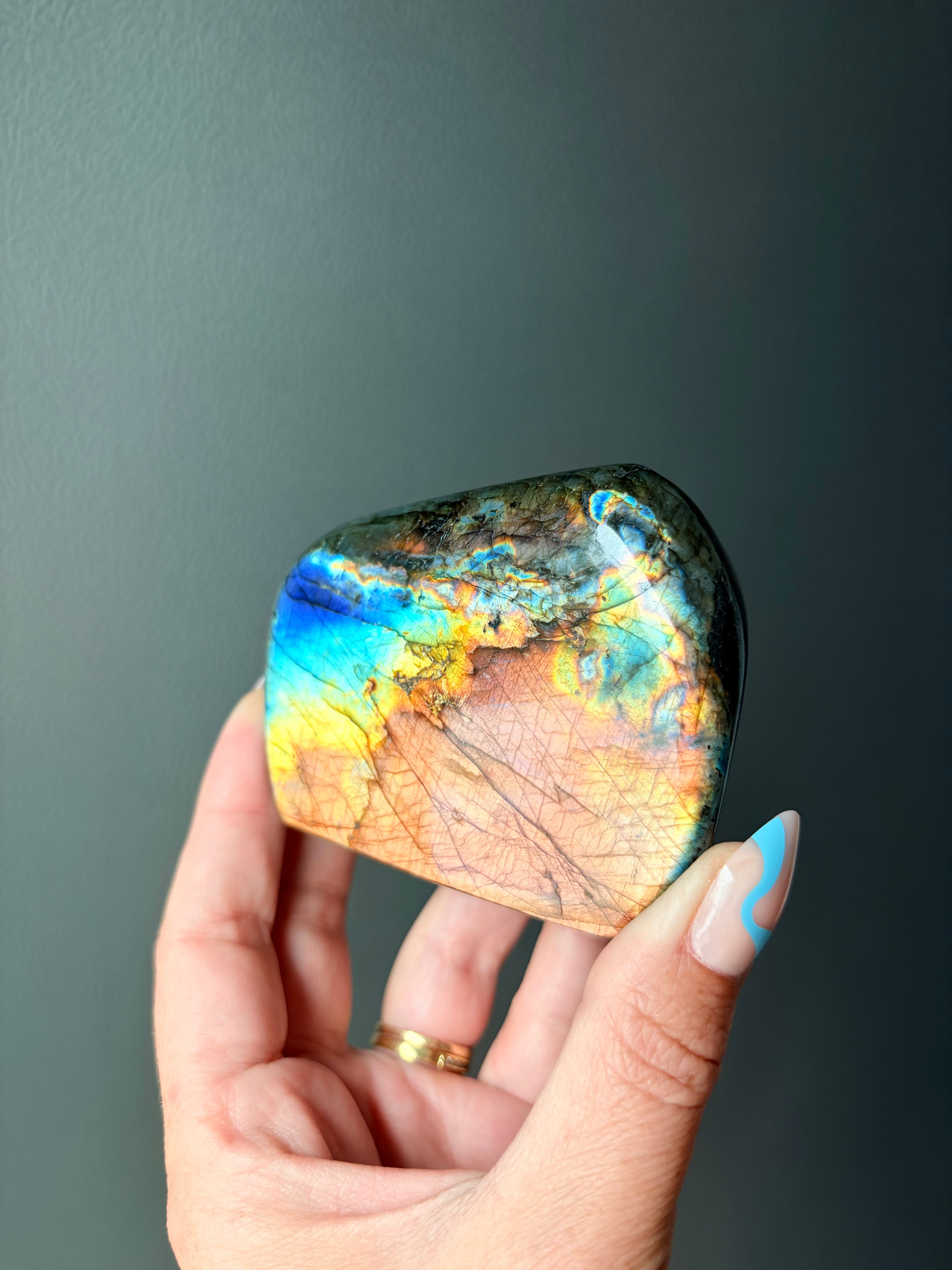 Stunning Flashy Labradorite Freeform | High Flash Natural Crystal Display Stone | Home Decor