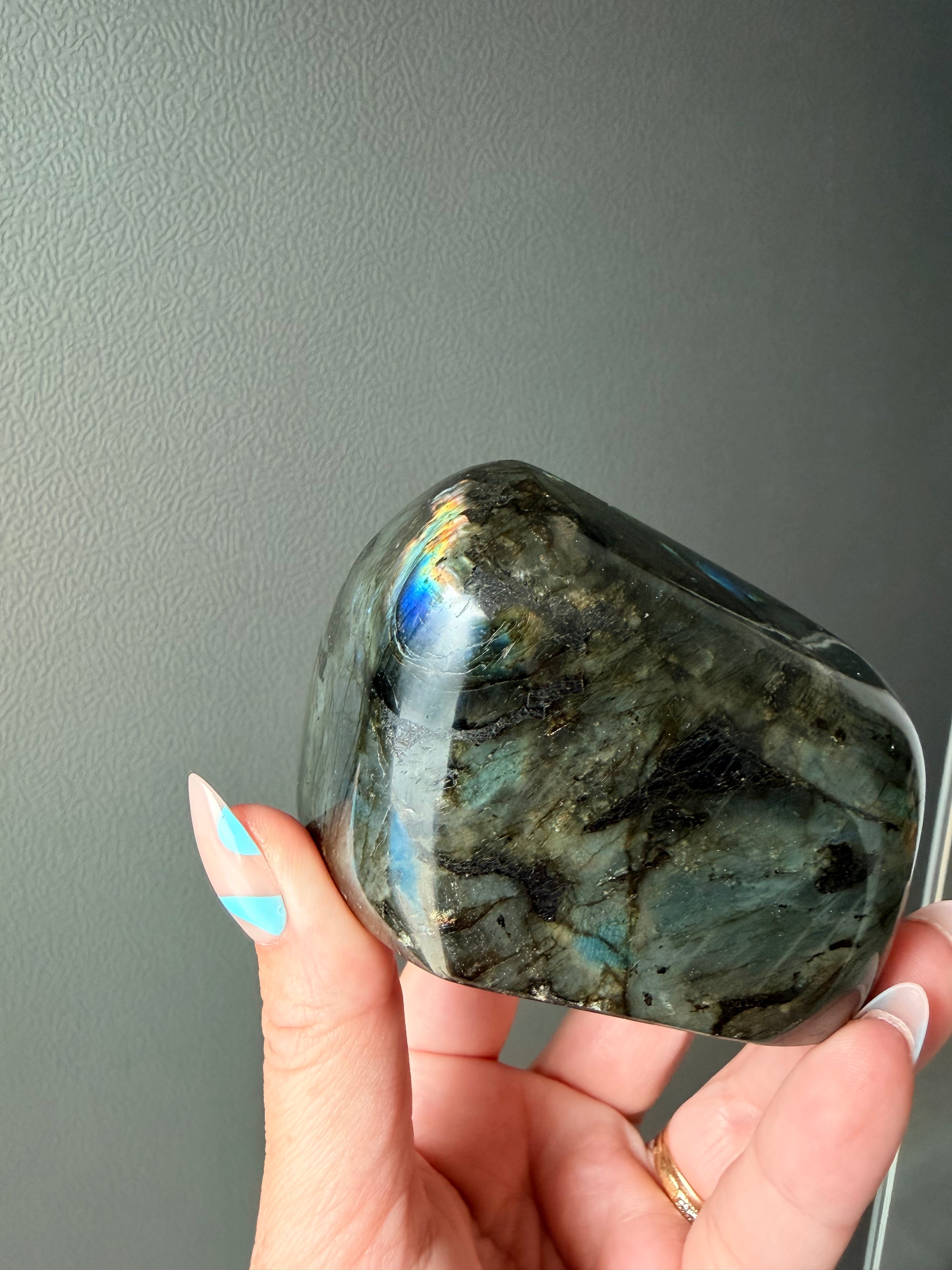 Stunning Flashy Labradorite Freeform | High Flash Natural Crystal Display Stone | Home Decor