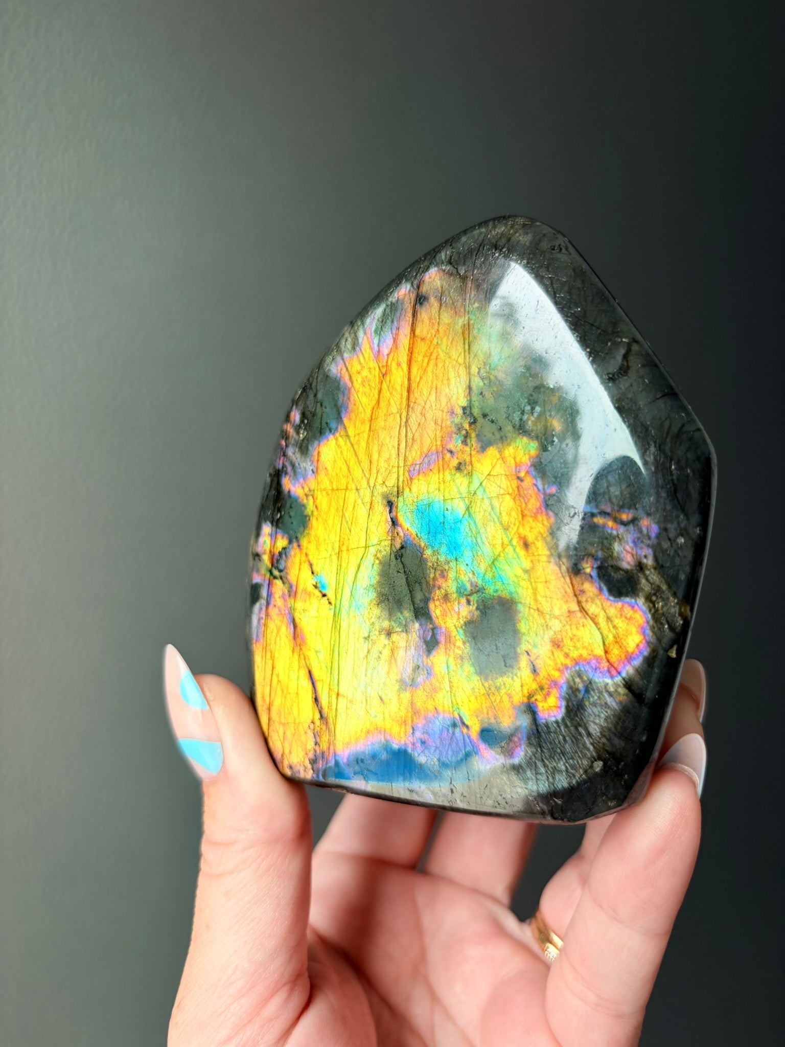 Stunning Flashy Labradorite Freeform | High Flash Natural Crystal Display Stone | Home Decor