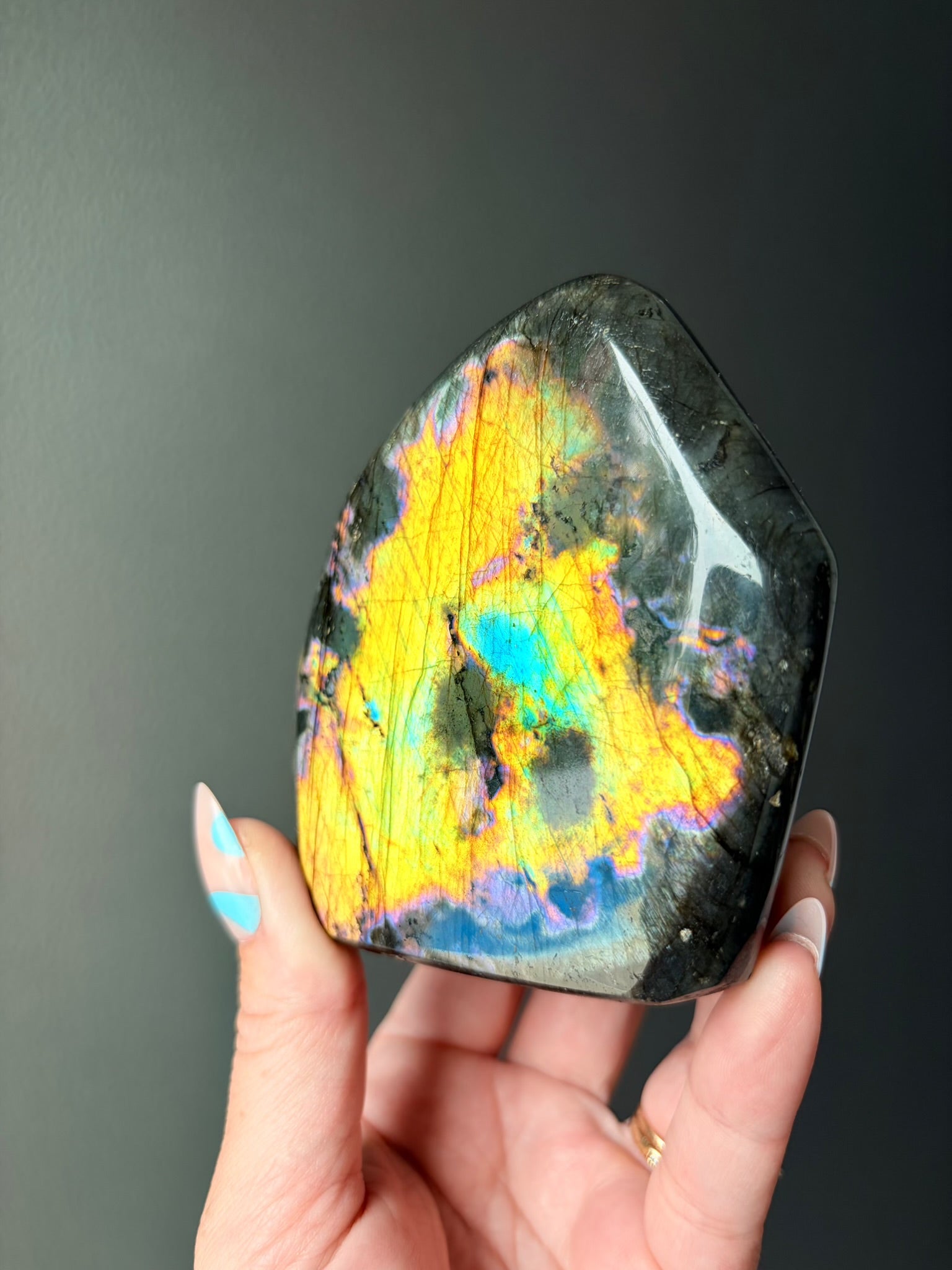 Stunning Flashy Labradorite Freeform | High Flash Natural Crystal Display Stone | Home Decor