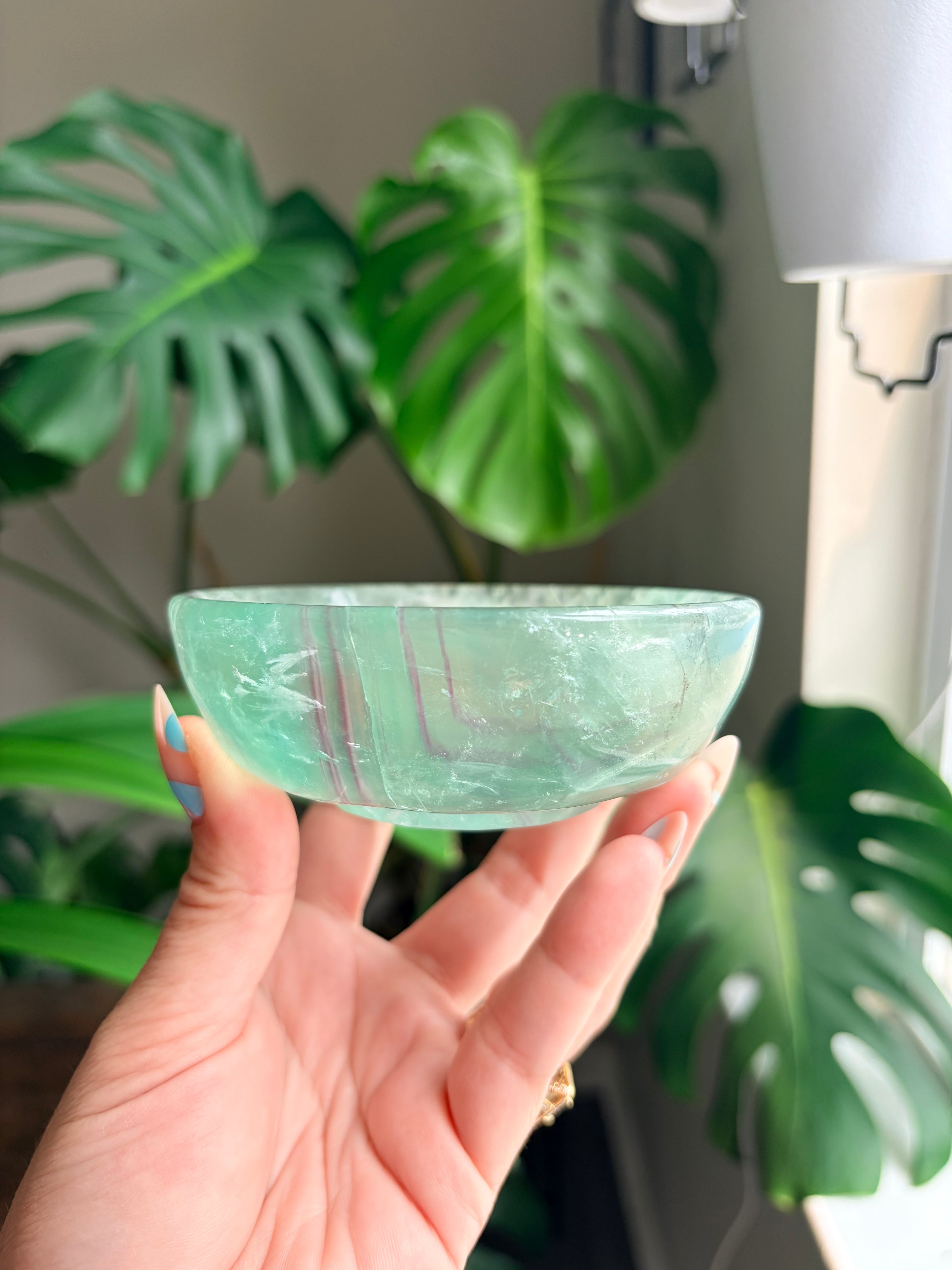 Vibrant Natural Fluorite Bowl | Gorgeous Green & Purple Crystal | Home Décor & Altar