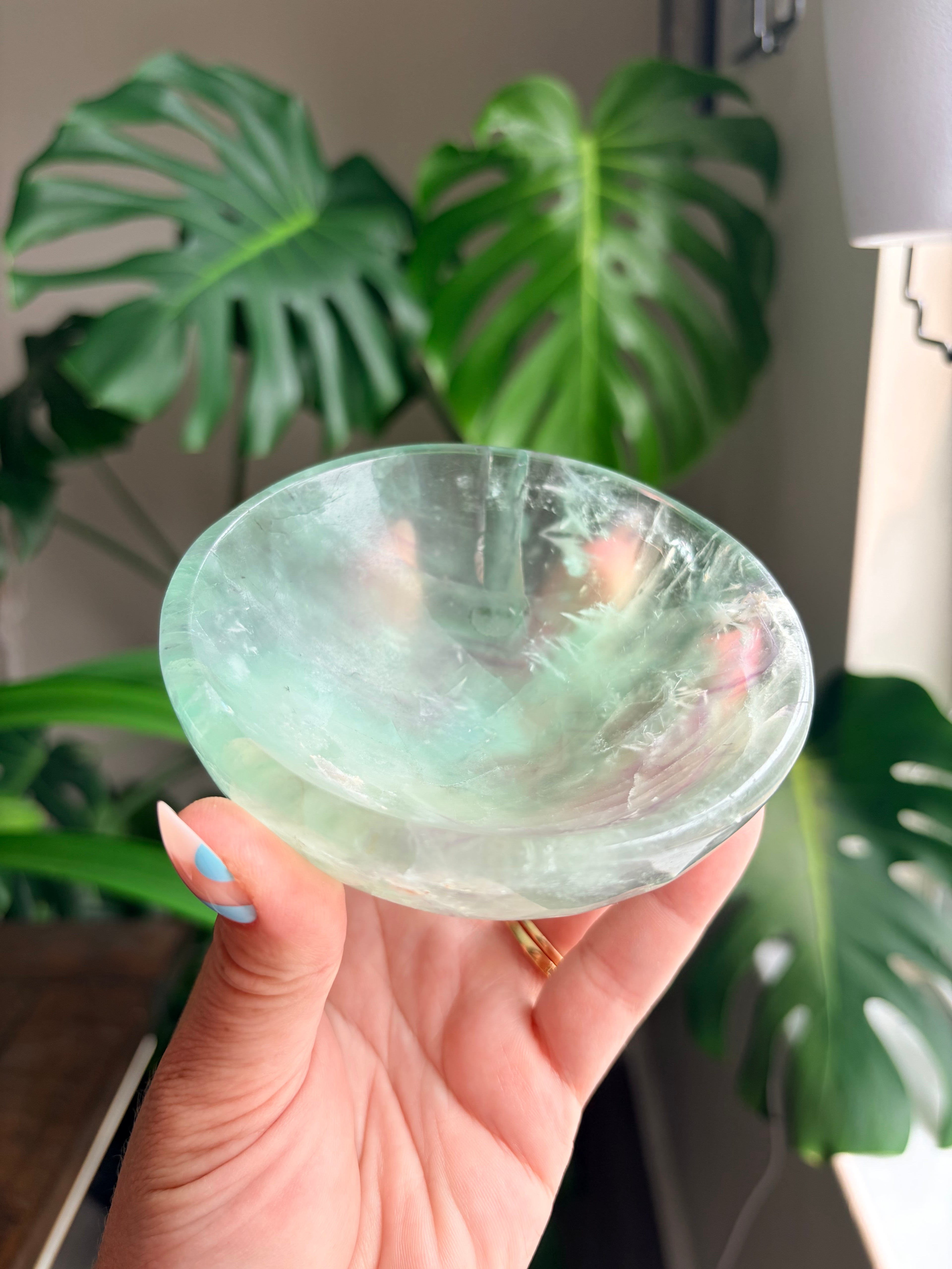 Vibrant Natural Fluorite Bowl | Gorgeous Green & Purple Crystal | Home Décor & Altar