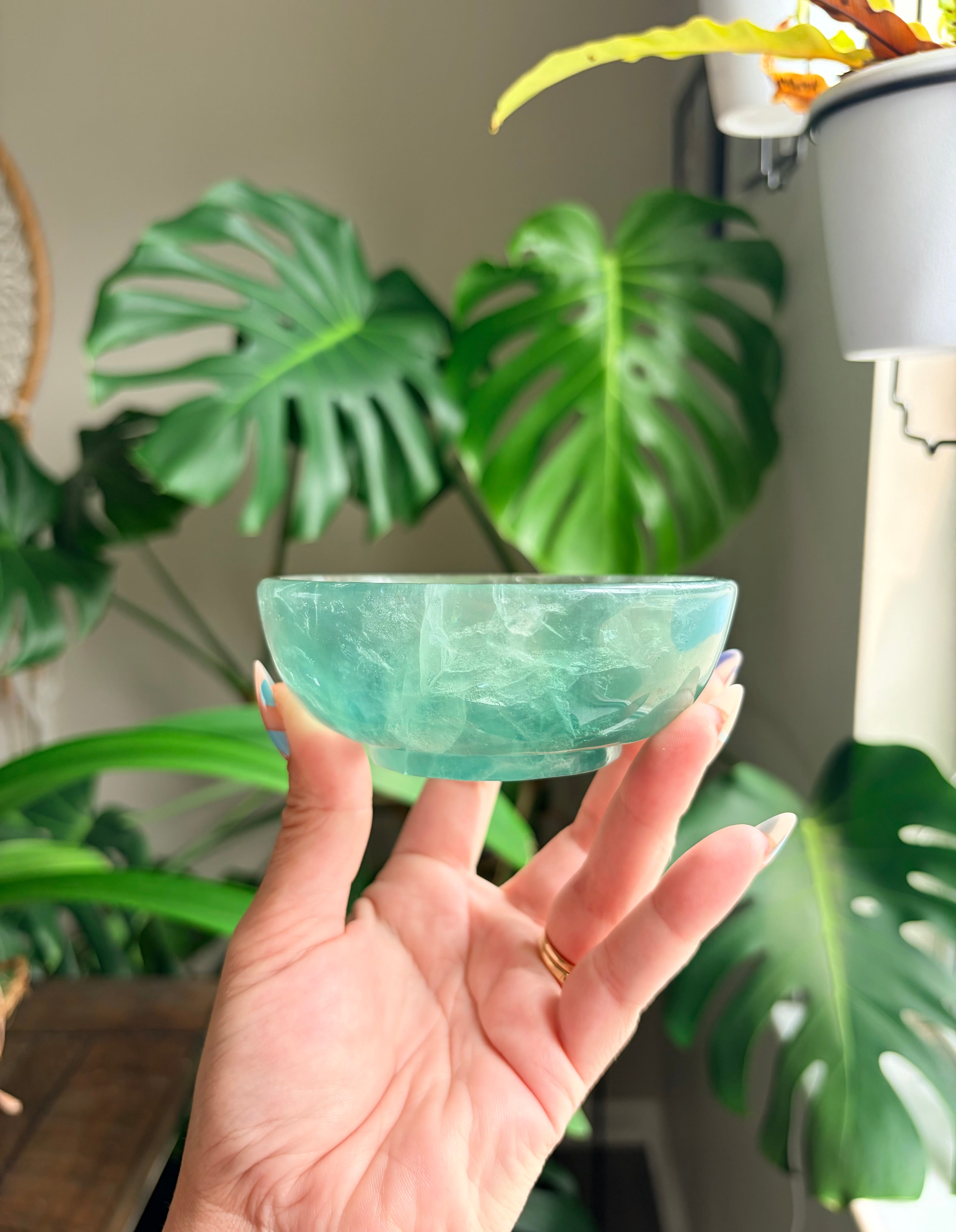 Vibrant Natural Fluorite Bowl | Gorgeous Teal Green Crystal | Home Décor & Altar