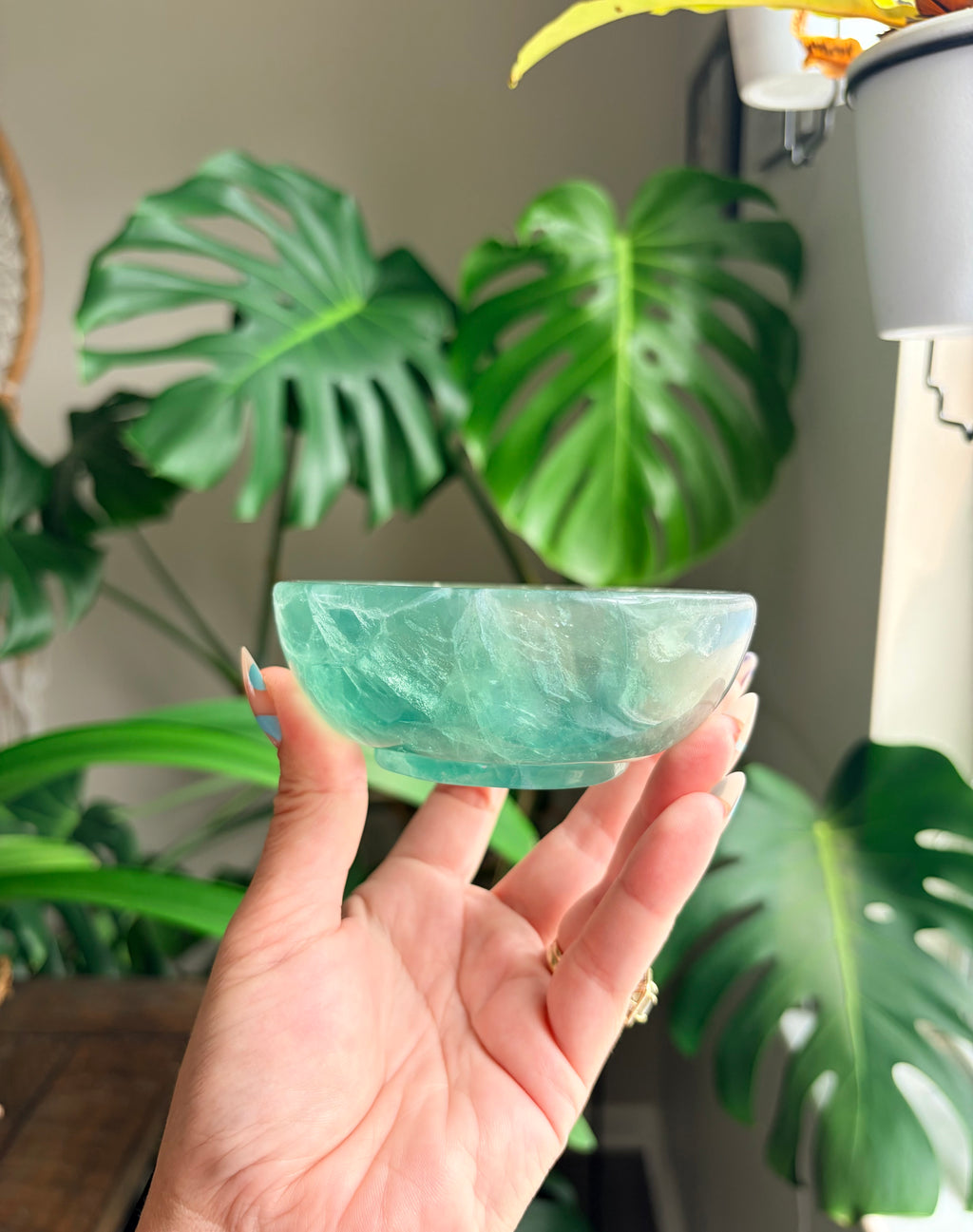 Vibrant Natural Fluorite Bowl | Gorgeous Teal Green Crystal | Home Décor & Altar