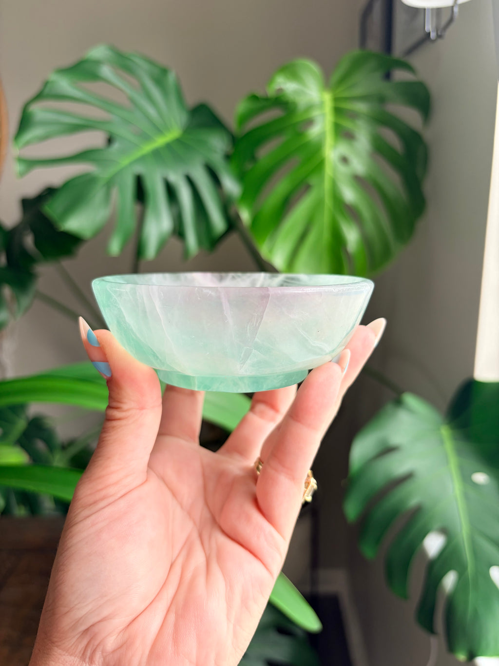 Vibrant Natural Fluorite Bowl | Gorgeous Green and Purple Crystal | Home Décor & Altar