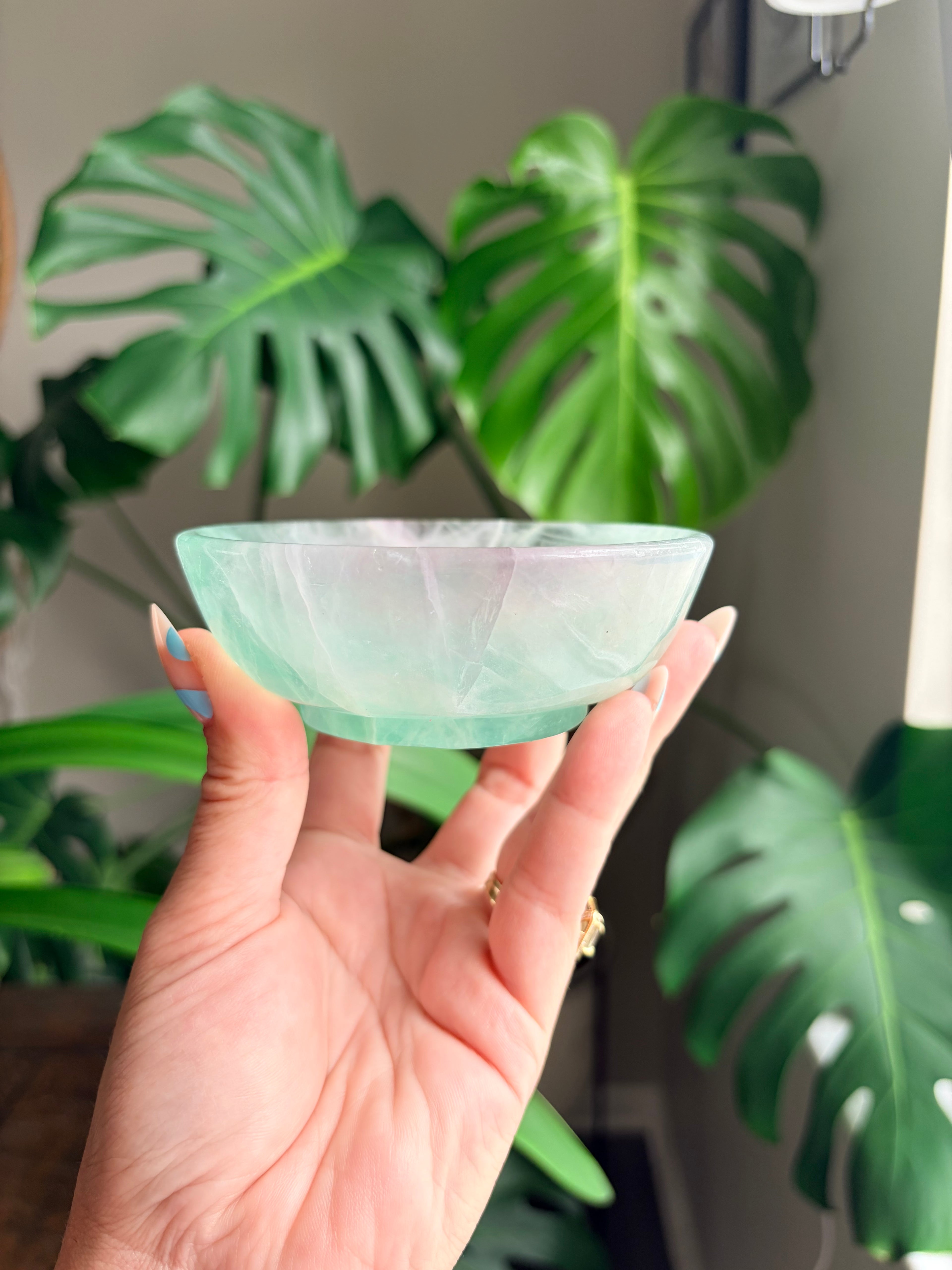 Vibrant Natural Fluorite Bowl | Gorgeous Green and Purple Crystal | Home Décor & Altar