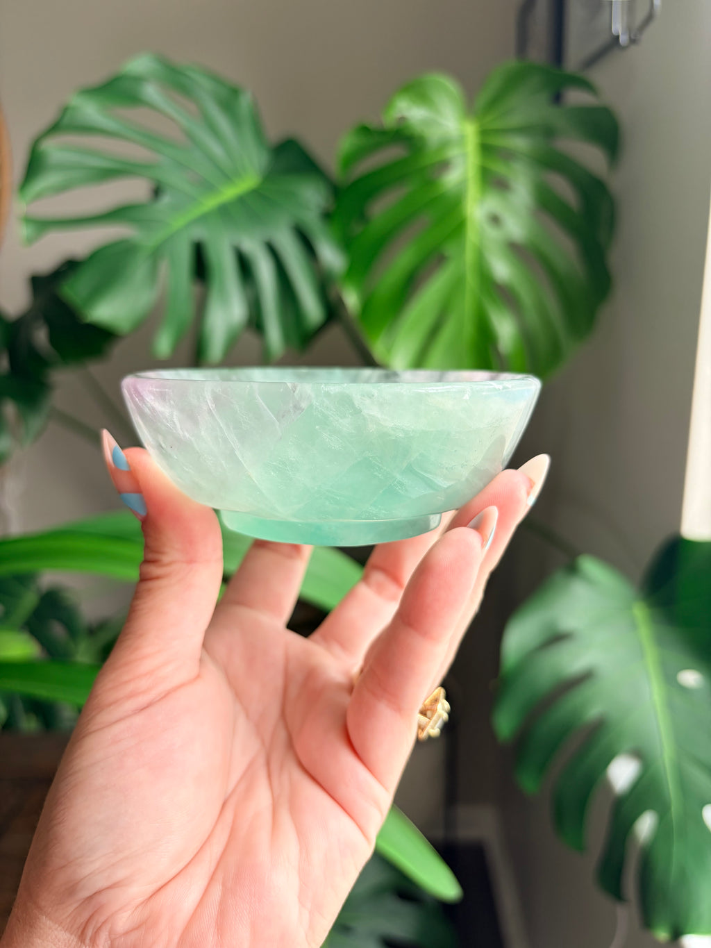 Vibrant Natural Fluorite Bowl | Gorgeous Green and Purple Crystal | Home Décor & Altar