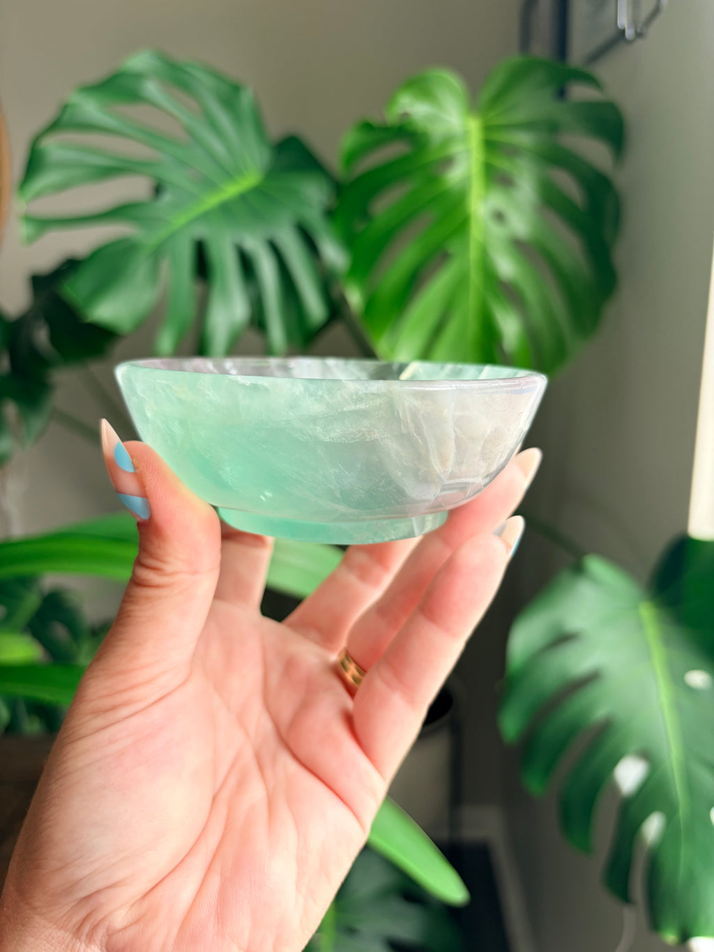 Vibrant Natural Fluorite Bowl | Gorgeous Green and Purple Crystal | Home Décor & Altar