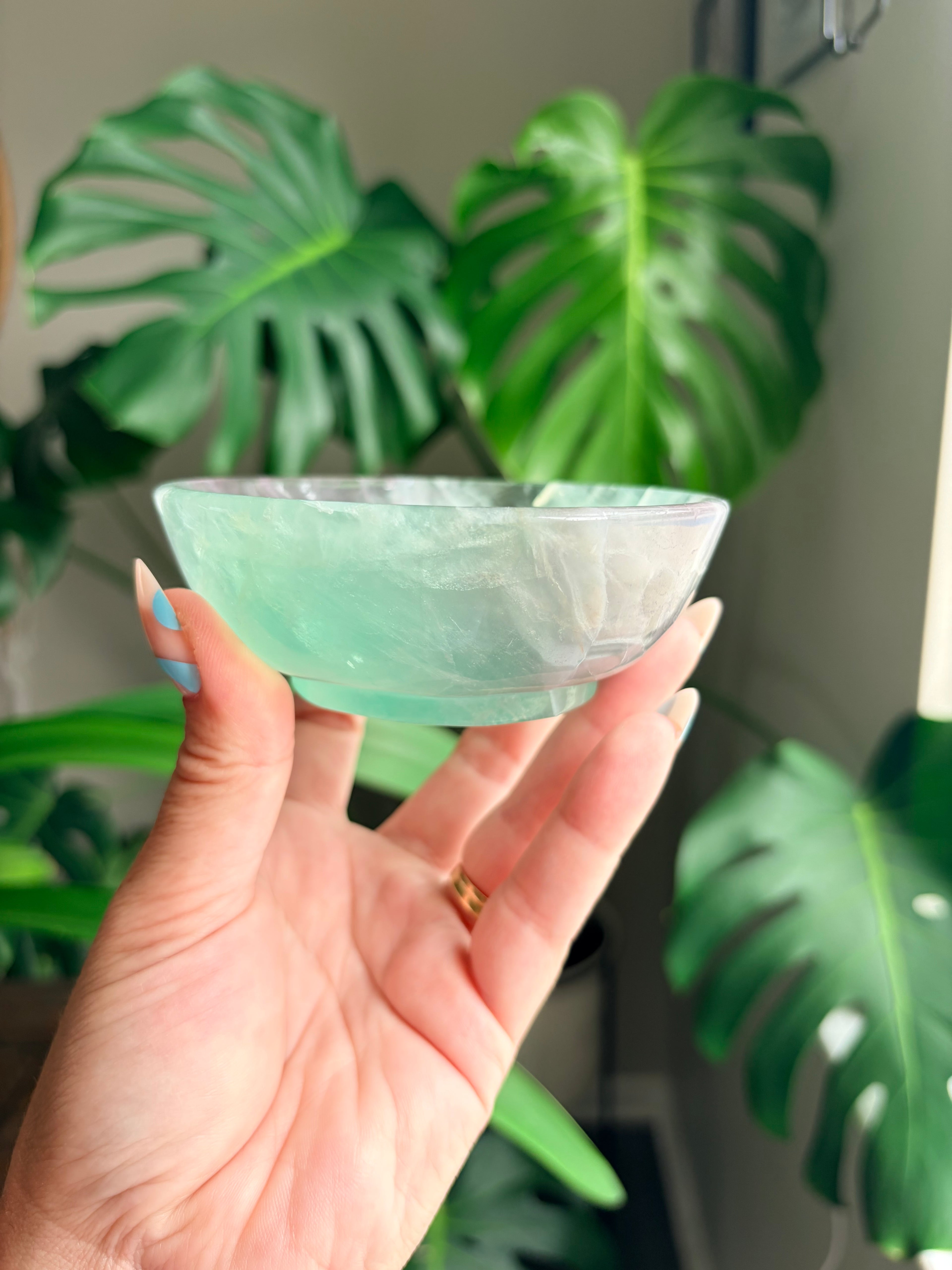 Vibrant Natural Fluorite Bowl | Gorgeous Green and Purple Crystal | Home Décor & Altar