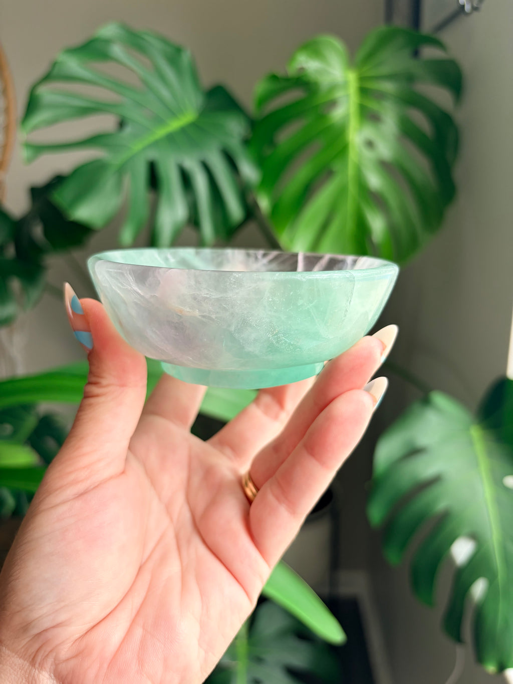 Vibrant Natural Fluorite Bowl | Gorgeous Green and Purple Crystal | Home Décor & Altar