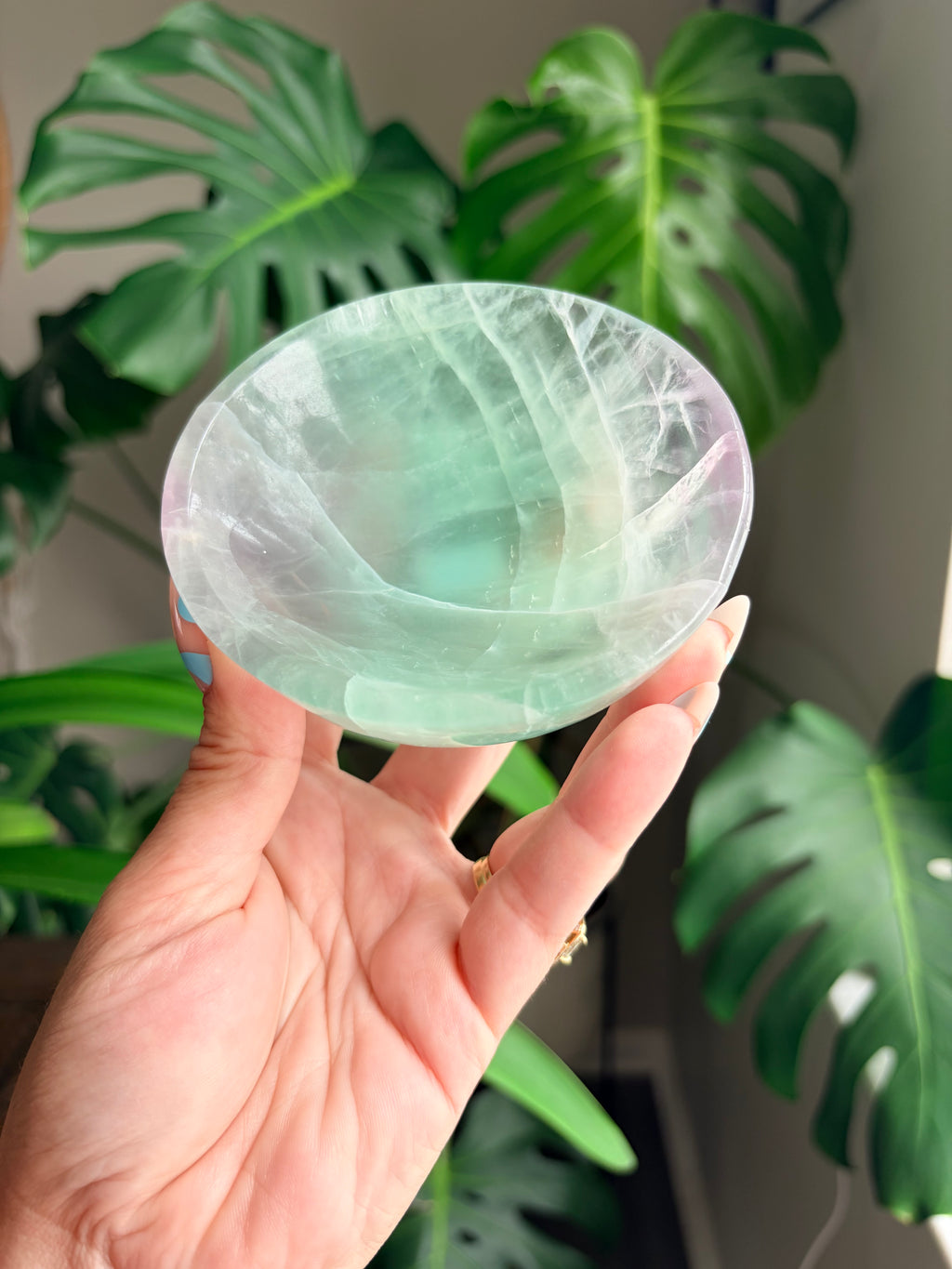 Vibrant Natural Fluorite Bowl | Gorgeous Green and Purple Crystal | Home Décor & Altar
