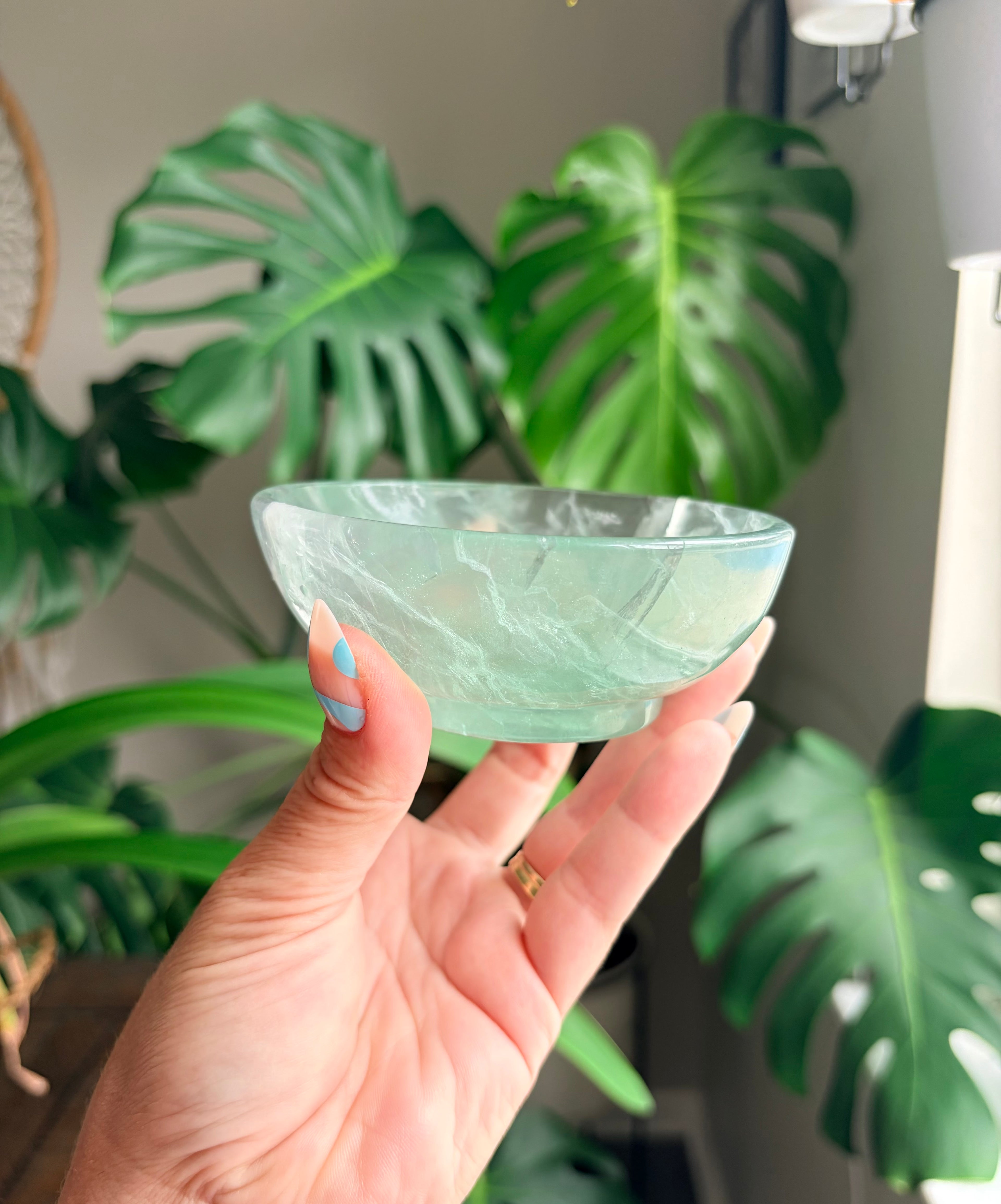 Rainbow Fluorite Bowl | Vibrant Natural Crystal Carving | Polished Gemstone Dish | Unique Home Décor