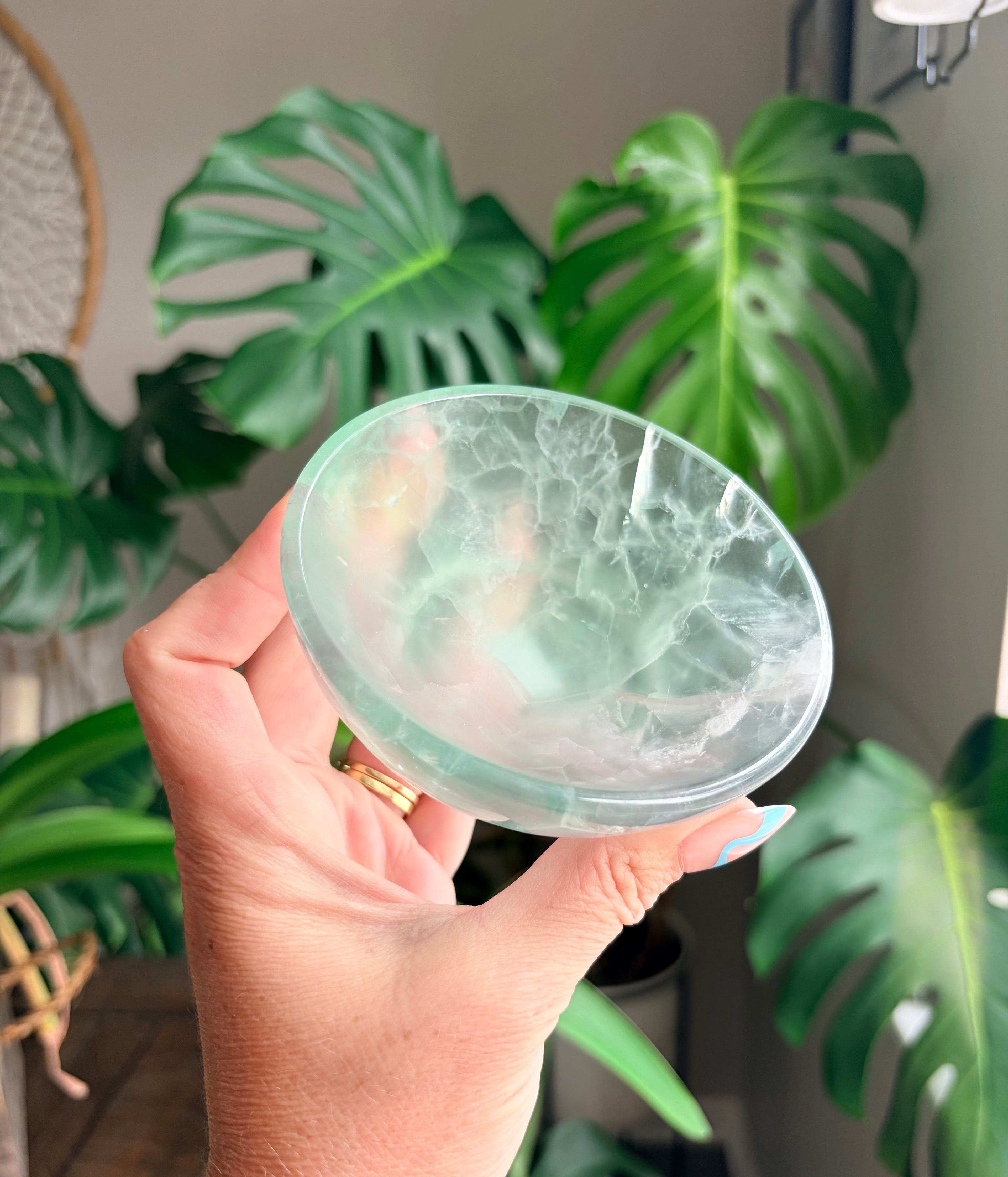 Rainbow Fluorite Bowl | Vibrant Natural Crystal Carving | Polished Gemstone Dish | Unique Home Décor