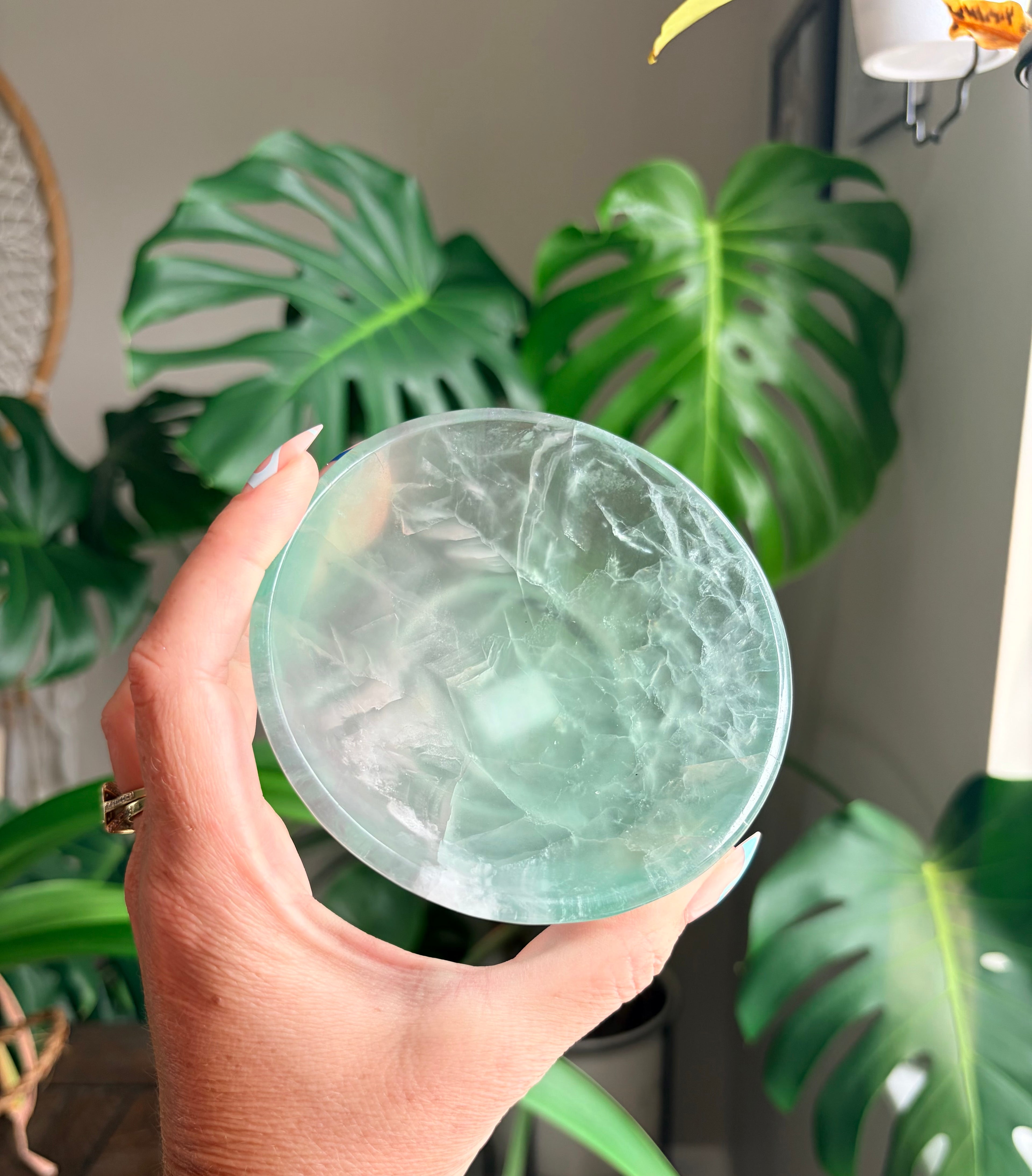 Rainbow Fluorite Bowl | Vibrant Natural Crystal Carving | Polished Gemstone Dish | Unique Home Décor