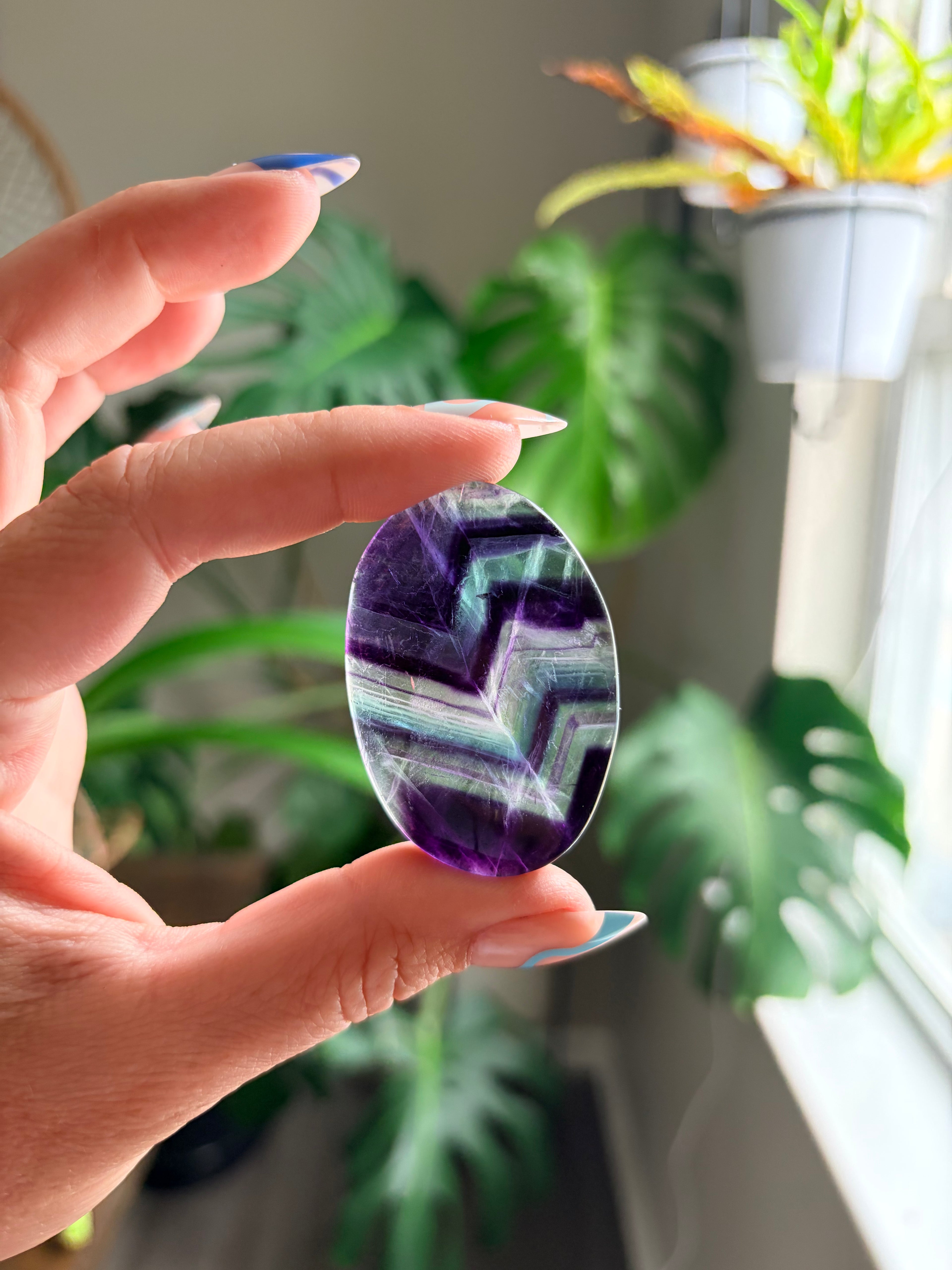 Rainbow Fluorite Palm Stone