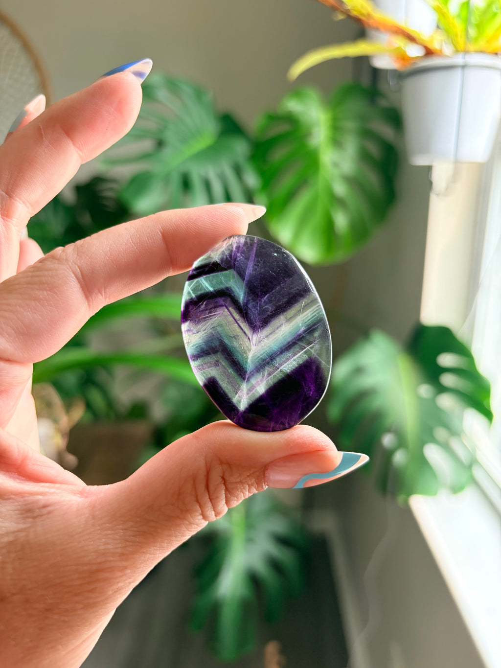Rainbow Fluorite Palm Stone