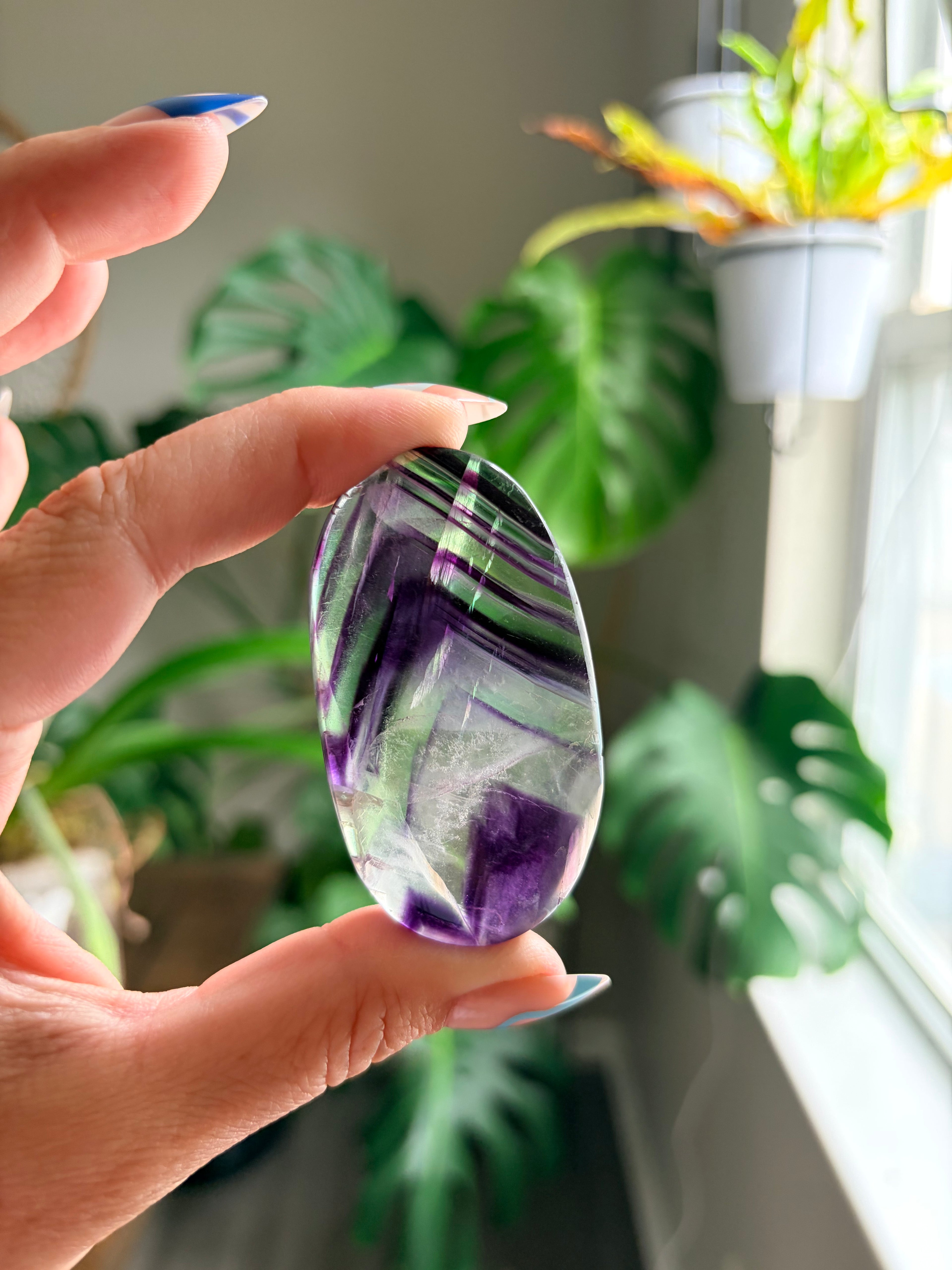 Rainbow Fluorite Palm Stone