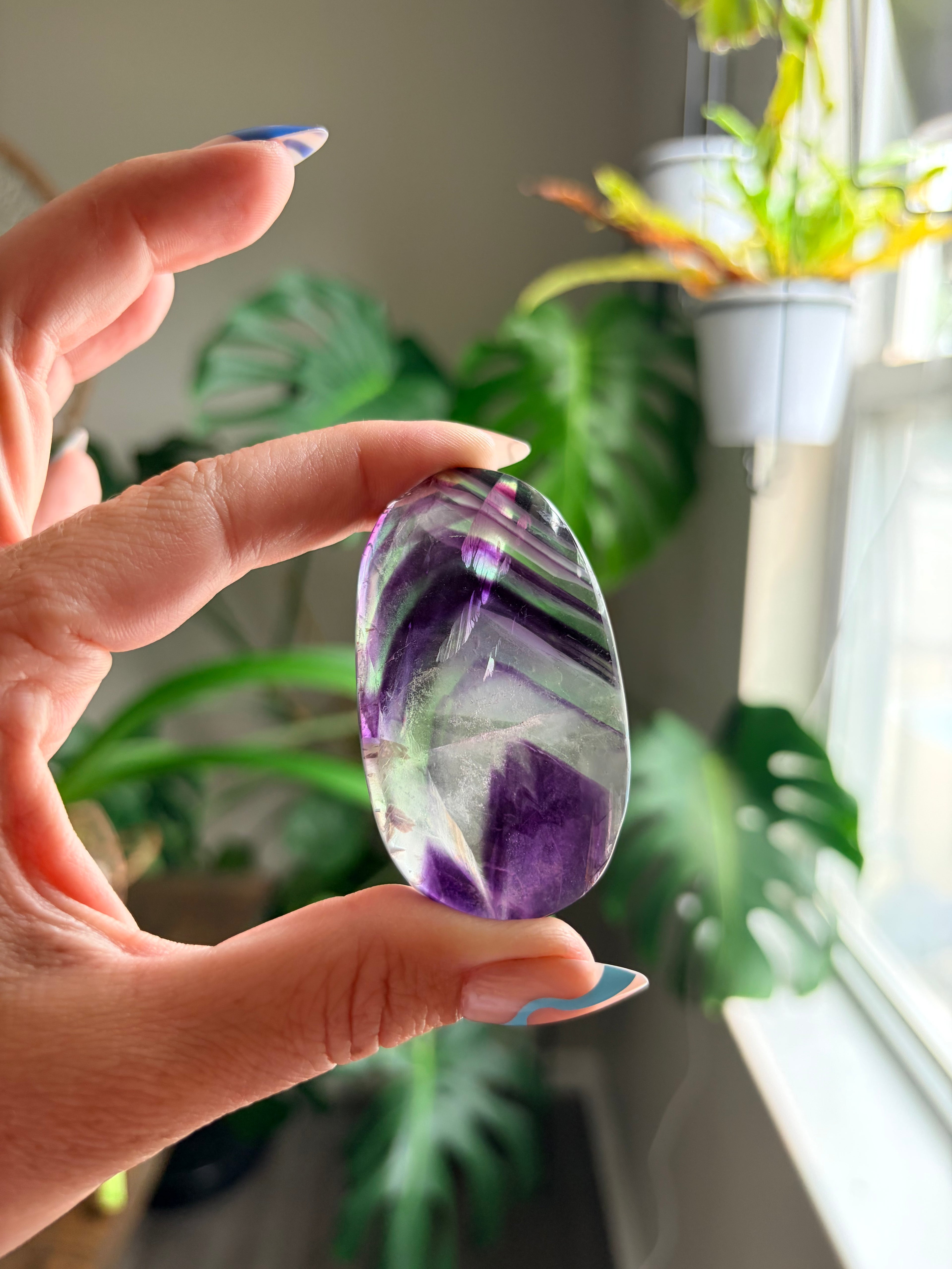 Rainbow Fluorite Palm Stone